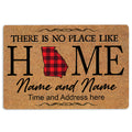 Ohaprints-Doormat-Outdoor-Indoor-Georgia-Red-Plaid-Pattern-Custom-Personalized-Name-Number-Rubber-Door-Mat-147-18'' x 30''