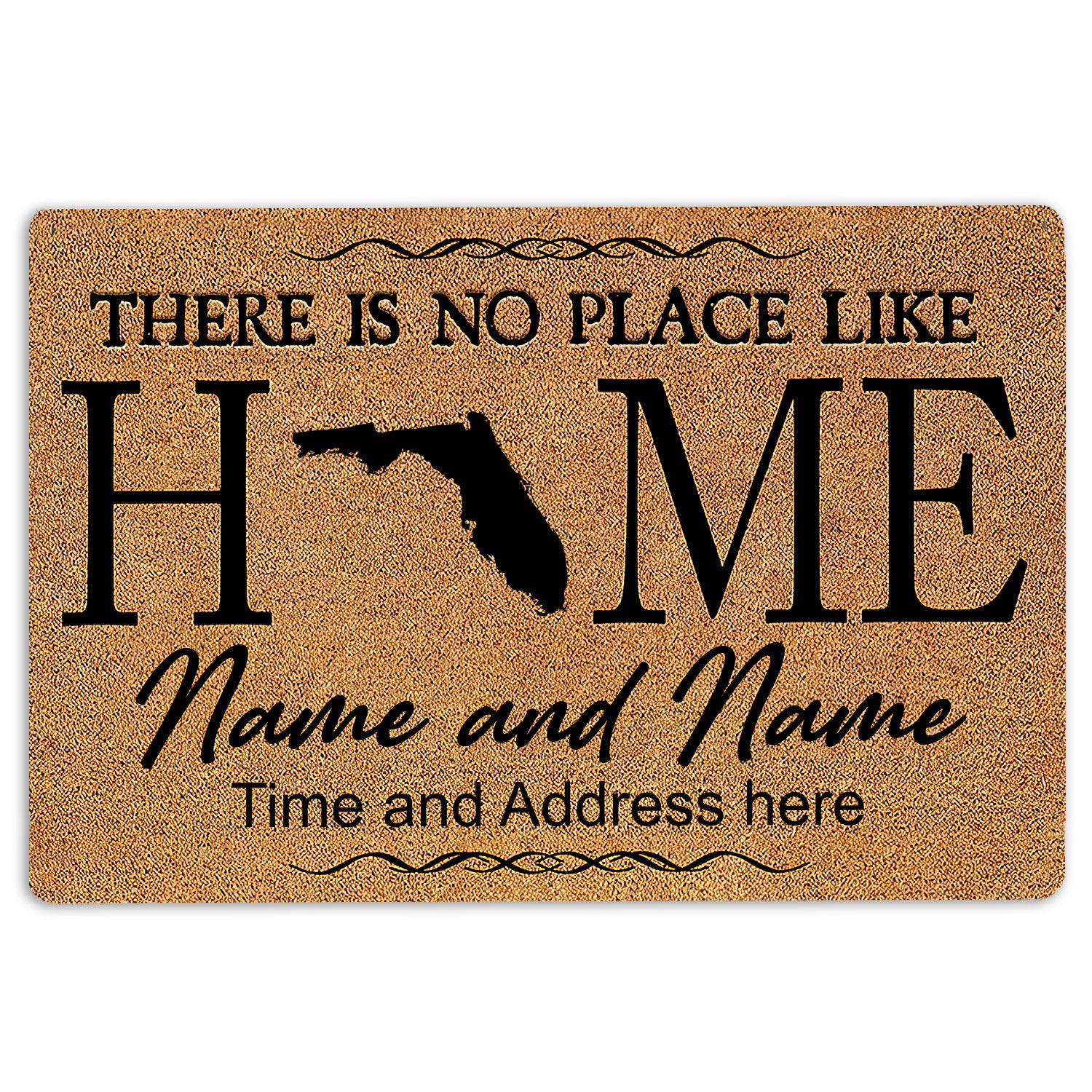 Ohaprints-Doormat-Outdoor-Indoor-Place-Like-Home-Florida-Custom-Personalized-Name-Number-Rubber-Door-Mat-148-18'' x 30''