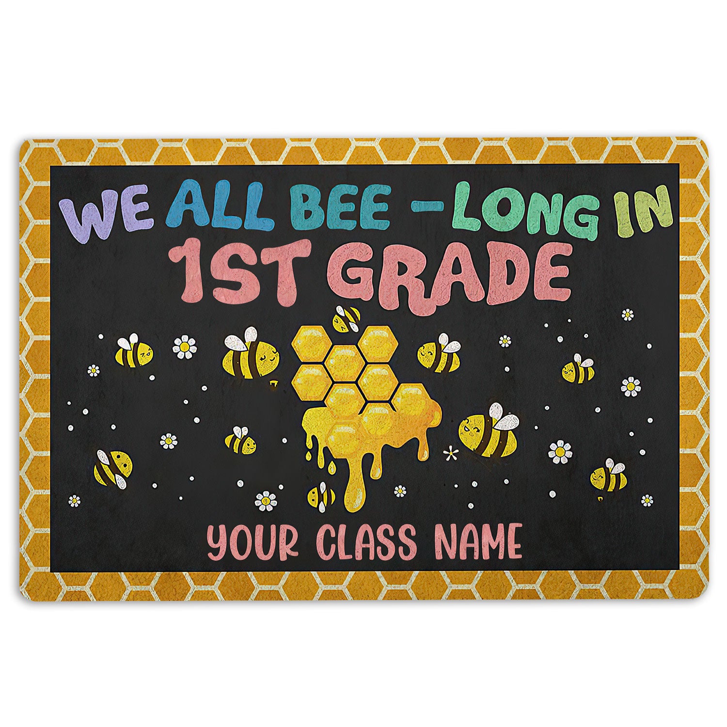 Ohaprints-Doormat-Outdoor-Indoor-We-All-Belong-In-1St-Grade-Custom-Personalized-Name-Rubber-Door-Mat-160-18'' x 30''