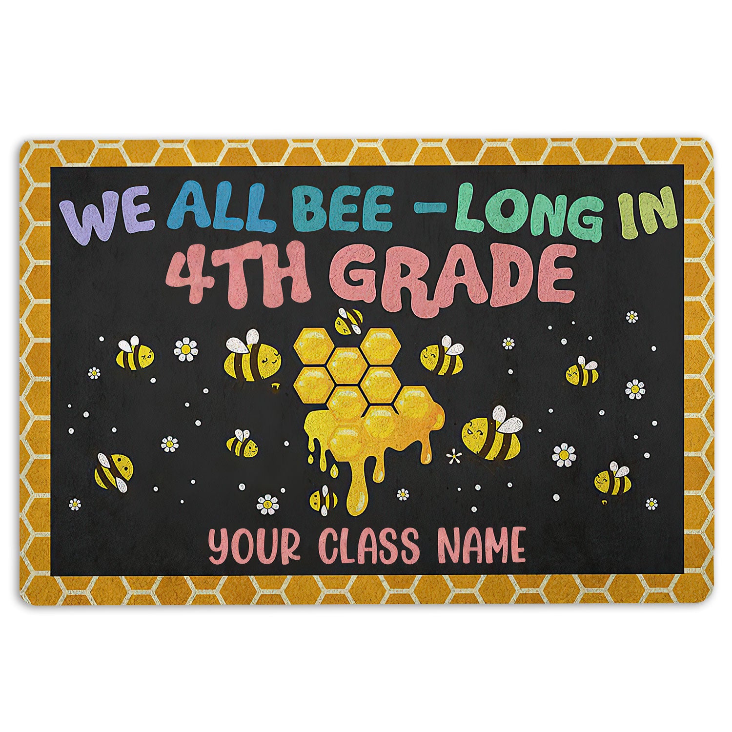 Ohaprints-Doormat-Outdoor-Indoor-We-All-Belong-In-4Th-Grade-Custom-Personalized-Name-Rubber-Door-Mat-163-18'' x 30''