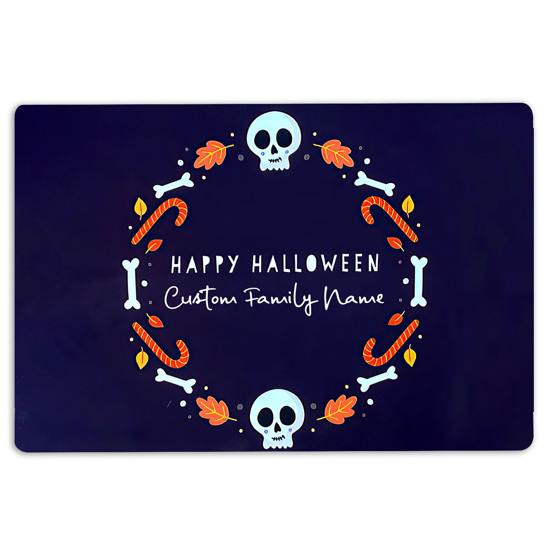 Ohaprints-Doormat-Outdoor-Indoor-Happy-Halloween-Night-Custom-Personalized-Name-Rubber-Door-Mat-30-18'' x 30''