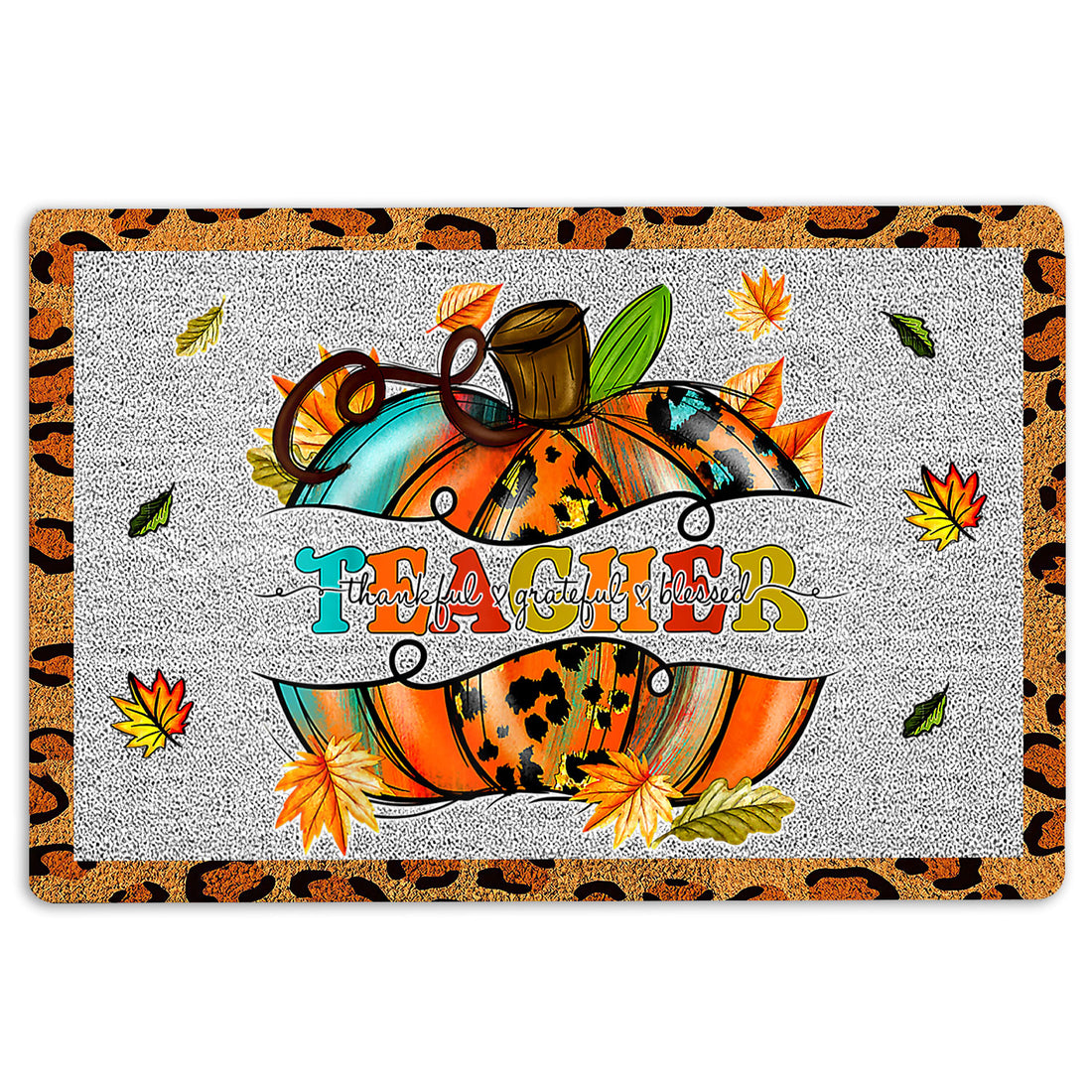 Ohaprints-Doormat-Outdoor-Indoor-Thanksgiving-Pumpkin-Teacher-Greatful-Thankful-Blessed-Rubber-Door-Mat-33-18'' x 30''
