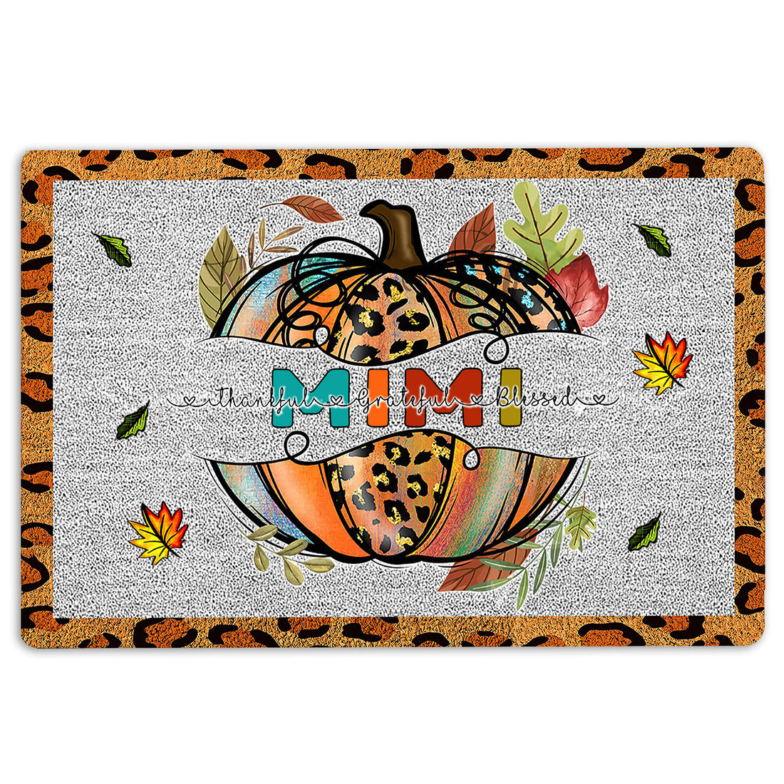 Ohaprints-Doormat-Outdoor-Indoor-Thanksgiving-Pumpkin-Mimi-Greatful-Thankful-Blessed-Rubber-Door-Mat-35-18'' x 30''