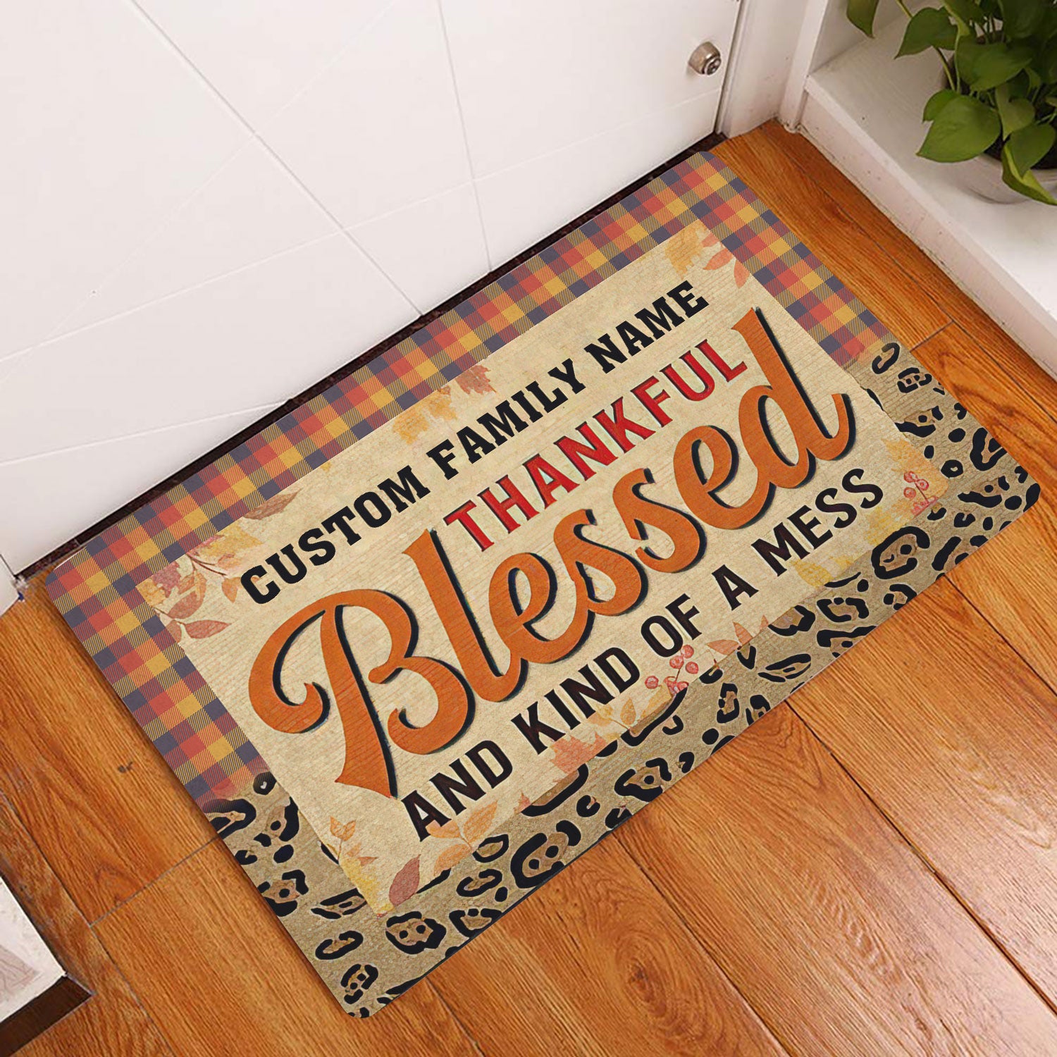 Ohaprints-Doormat-Outdoor-Indoor-Thankful-Blessed-Kind-Of-Mess-Custom-Personalized-Name-Rubber-Door-Mat-39-