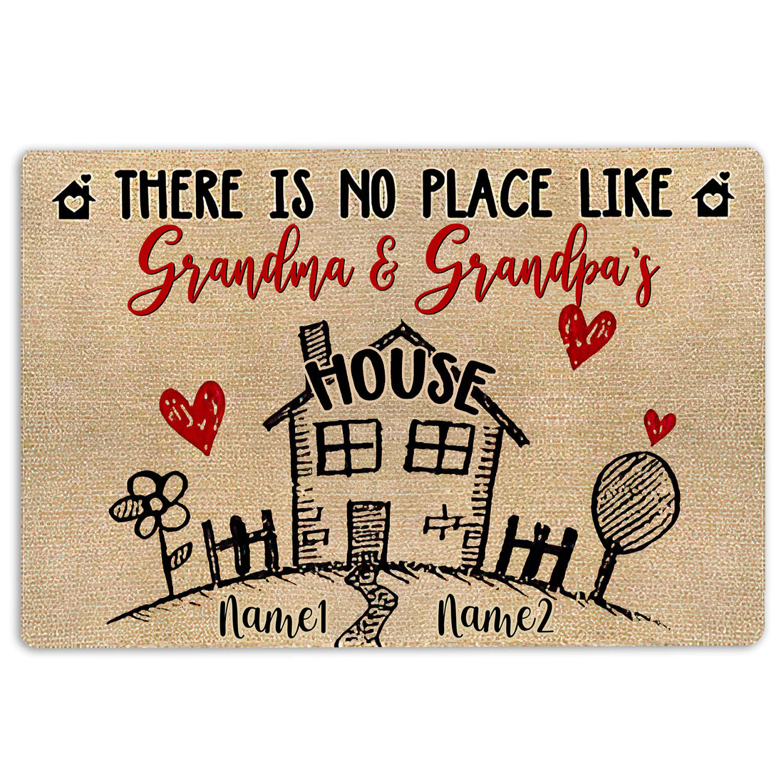 Ohaprints-Doormat-Outdoor-Indoor-Place-Like-Grandma--Grandpa'S-House-Custom-Personalized-Name-Rubber-Door-Mat-196-18'' x 30''