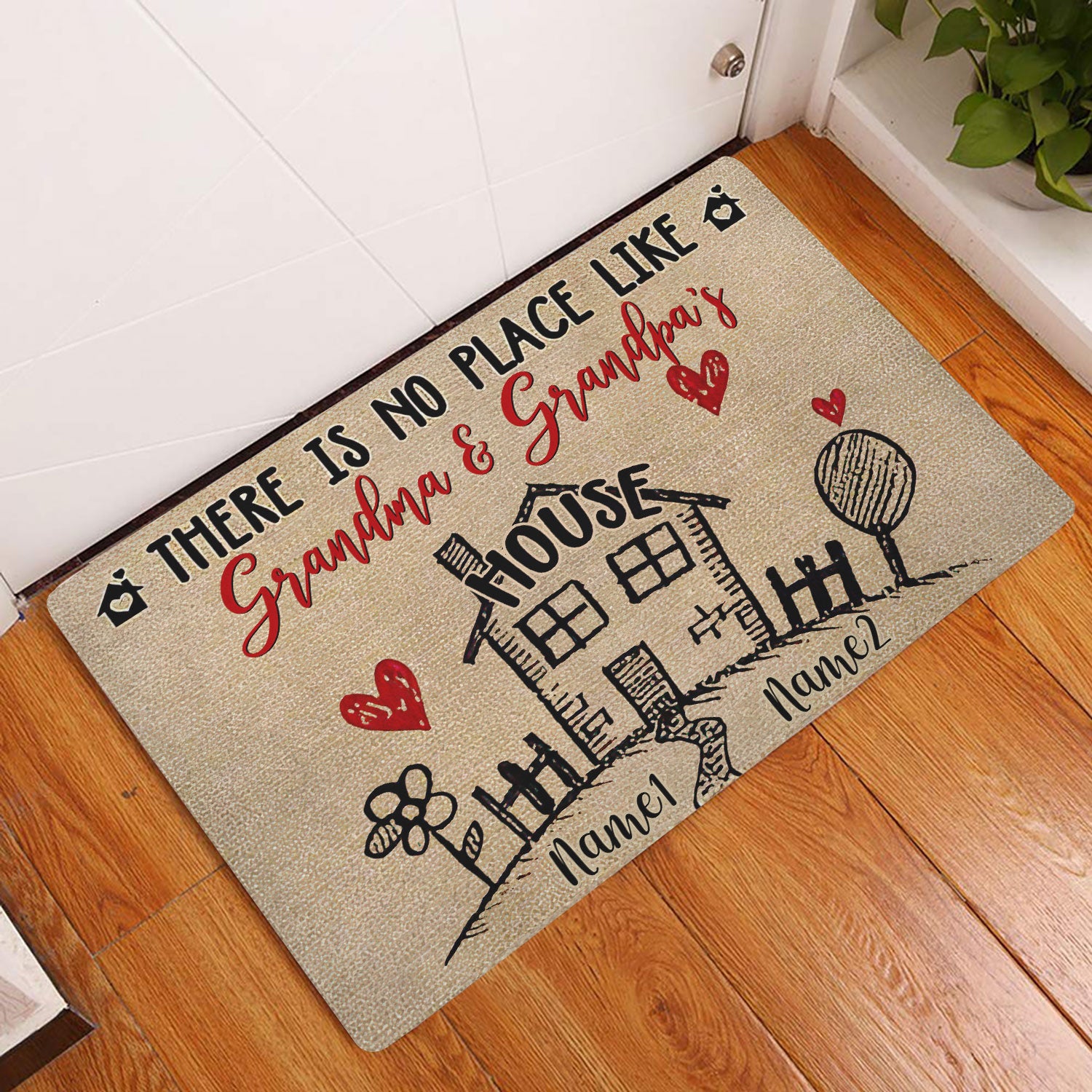 There's No Place Like Grandma and Grandpa's Doormat, Home Decor