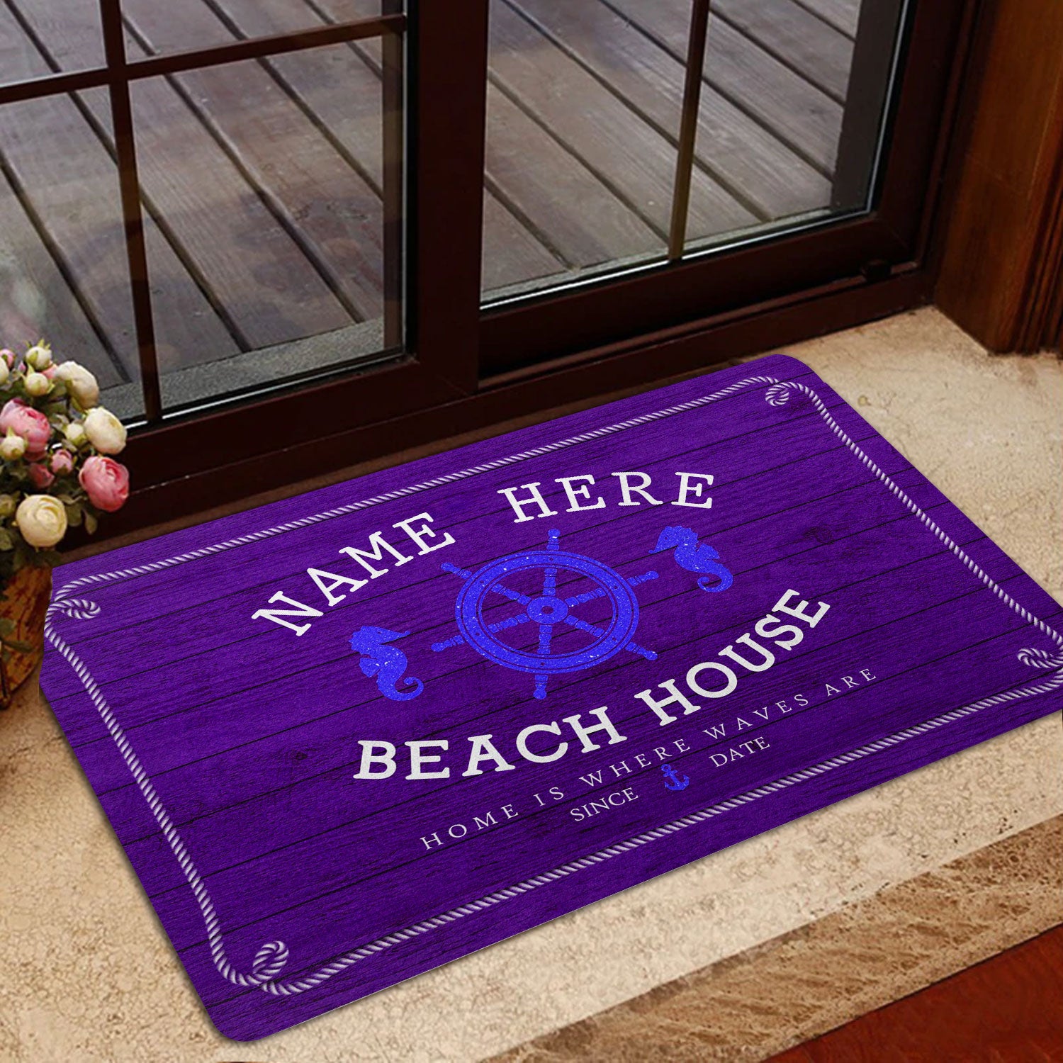 Ohaprints-Doormat-Outdoor-Indoor-Purple-Beach-House-Seahorse-Custom-Personalized-Name-Number-Rubber-Door-Mat-202-