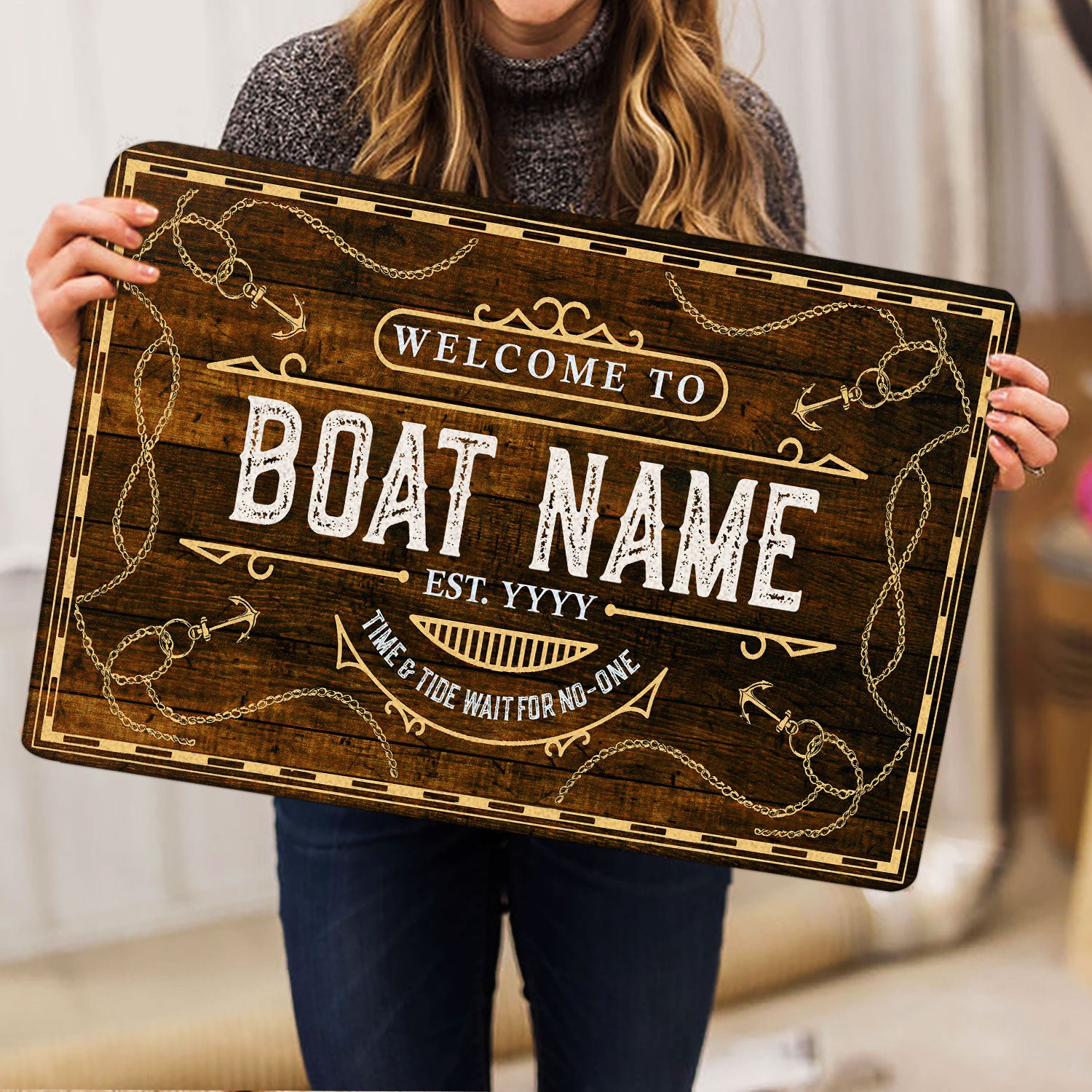 Ohaprints-Doormat-Outdoor-Indoor-Welcome-To-Wooden-Boat-House-Custom-Personalized-Name-Number-Rubber-Door-Mat-205-