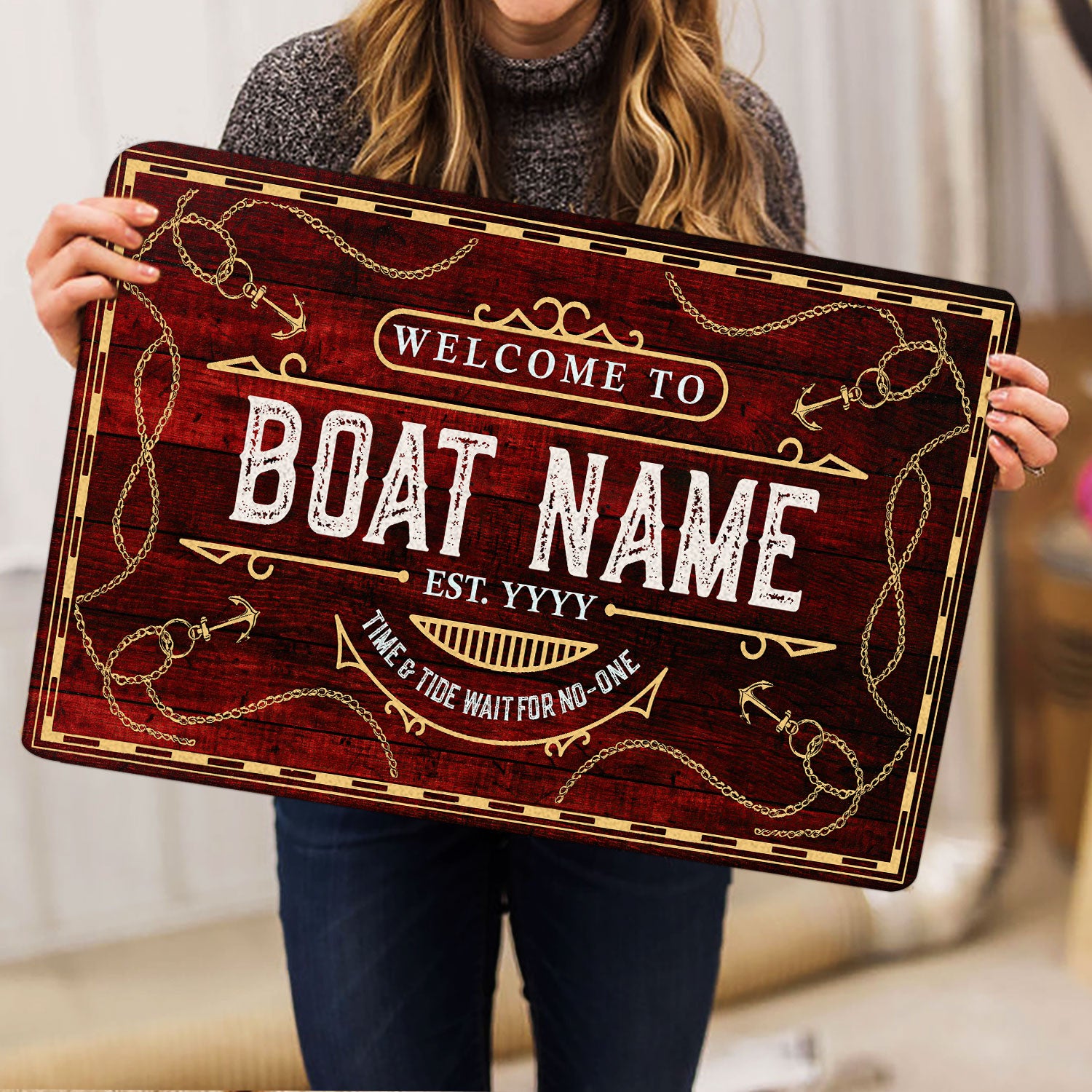 Ohaprints-Doormat-Outdoor-Indoor-Welcome-To-Red-Boat-House-Custom-Personalized-Name-Number-Rubber-Door-Mat-206-