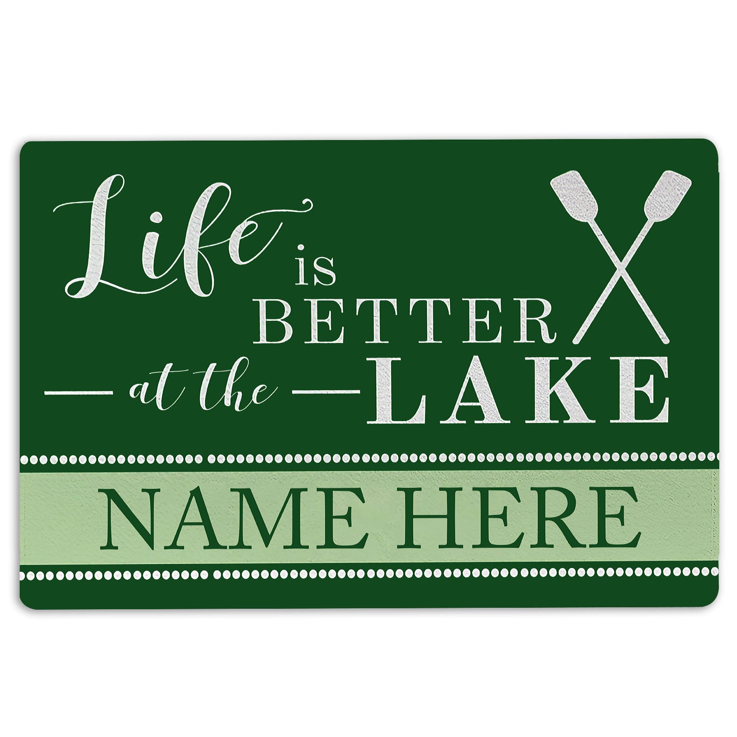 Ohaprints-Doormat-Outdoor-Indoor-Green-Lake-House-Life-Custom-Personalized-Name-Rubber-Door-Mat-210-18'' x 30''