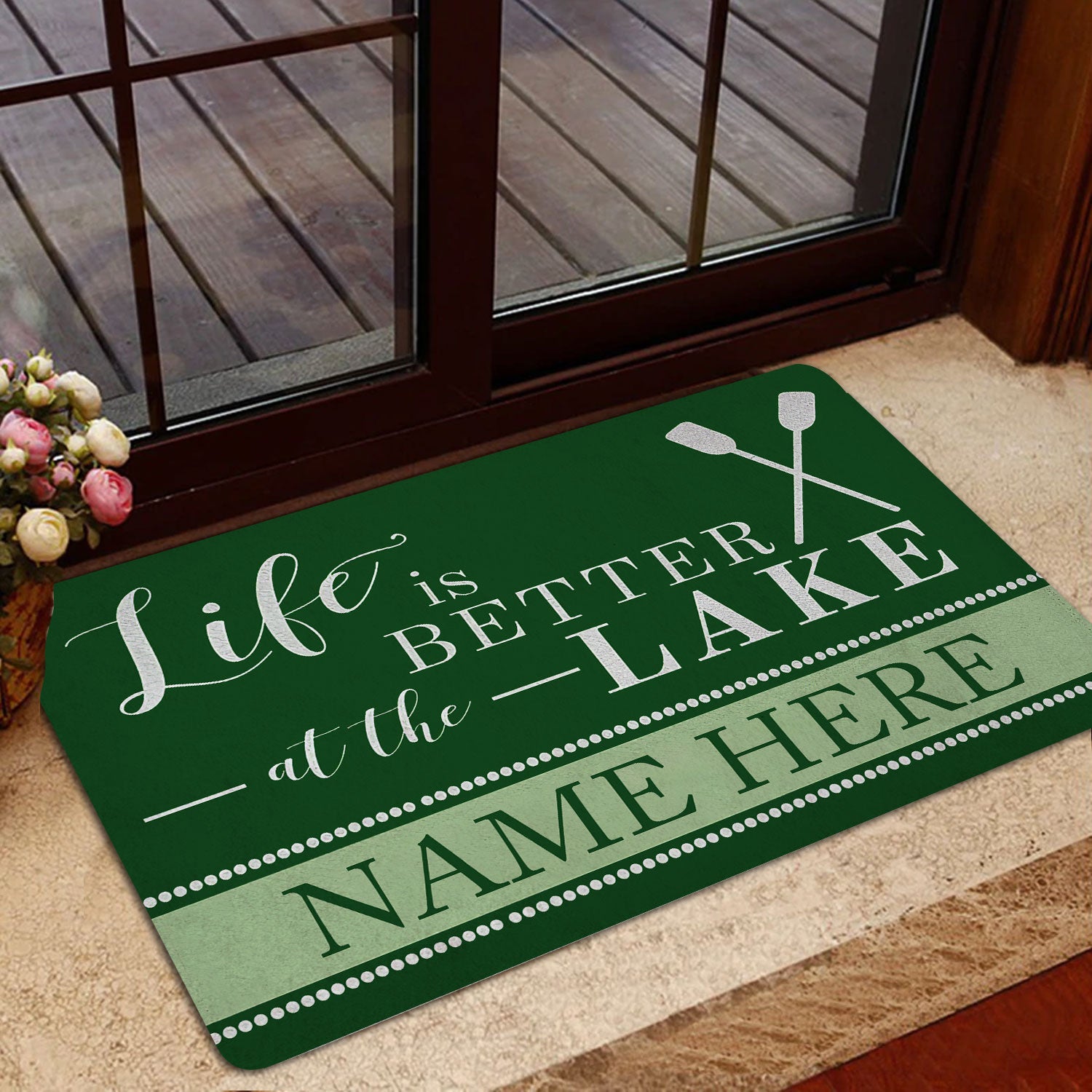 Ohaprints-Doormat-Outdoor-Indoor-Green-Lake-House-Life-Custom-Personalized-Name-Rubber-Door-Mat-210-