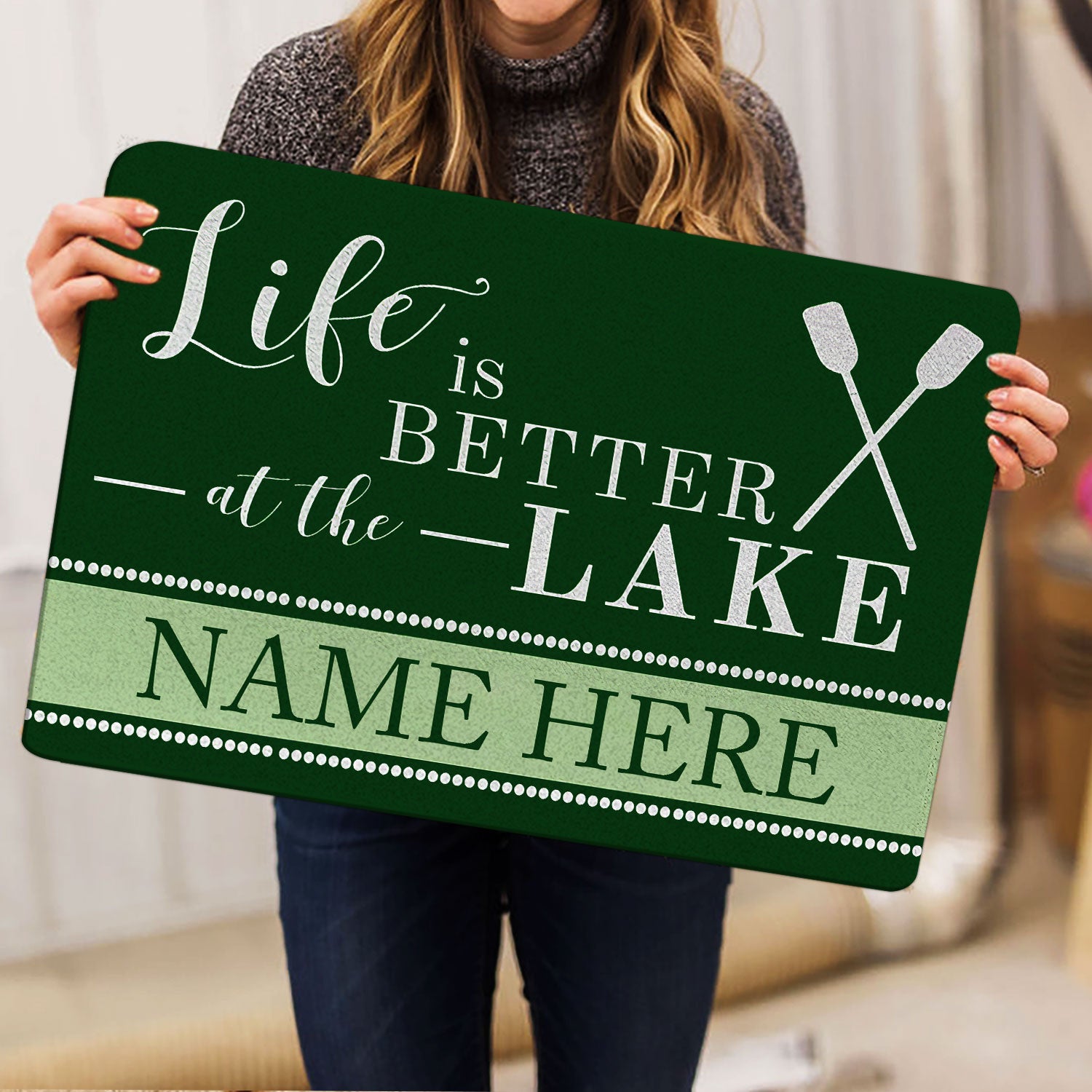 Ohaprints-Doormat-Outdoor-Indoor-Green-Lake-House-Life-Custom-Personalized-Name-Rubber-Door-Mat-210-