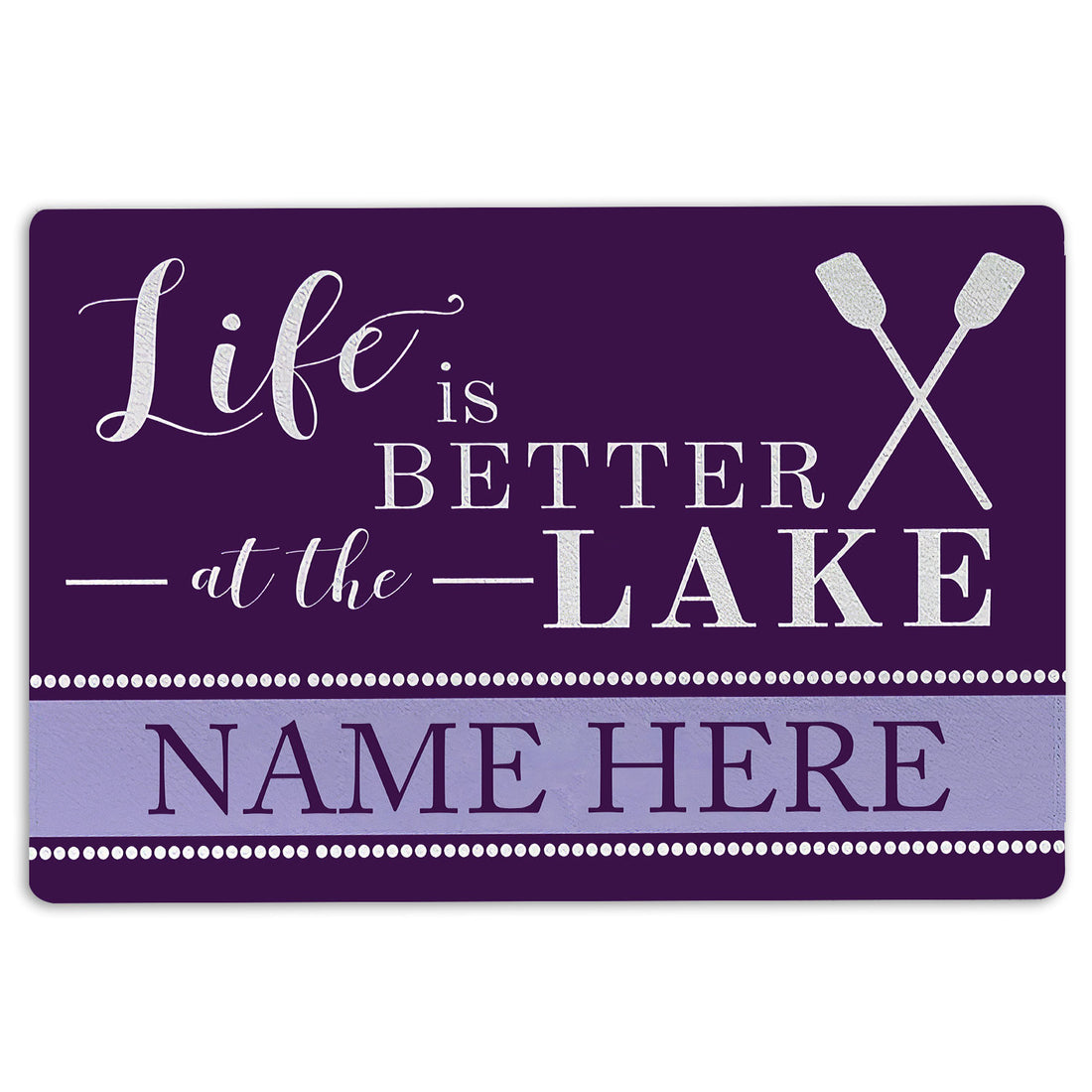 Ohaprints-Doormat-Outdoor-Indoor-Purple-Lake-House-Life-Custom-Personalized-Name-Rubber-Door-Mat-211-18'' x 30''