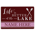 Ohaprints-Doormat-Outdoor-Indoor-Red-Lake-House-Life-Custom-Personalized-Name-Rubber-Door-Mat-212-18'' x 30''