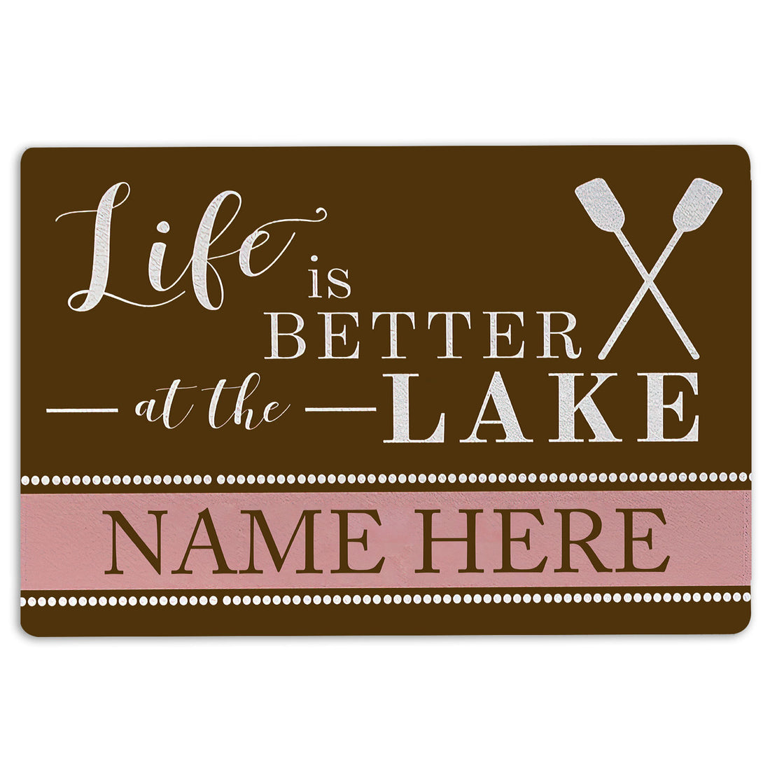 Ohaprints-Doormat-Outdoor-Indoor-Brown-Lake-House-Life-Custom-Personalized-Name-Rubber-Door-Mat-213-18'' x 30''