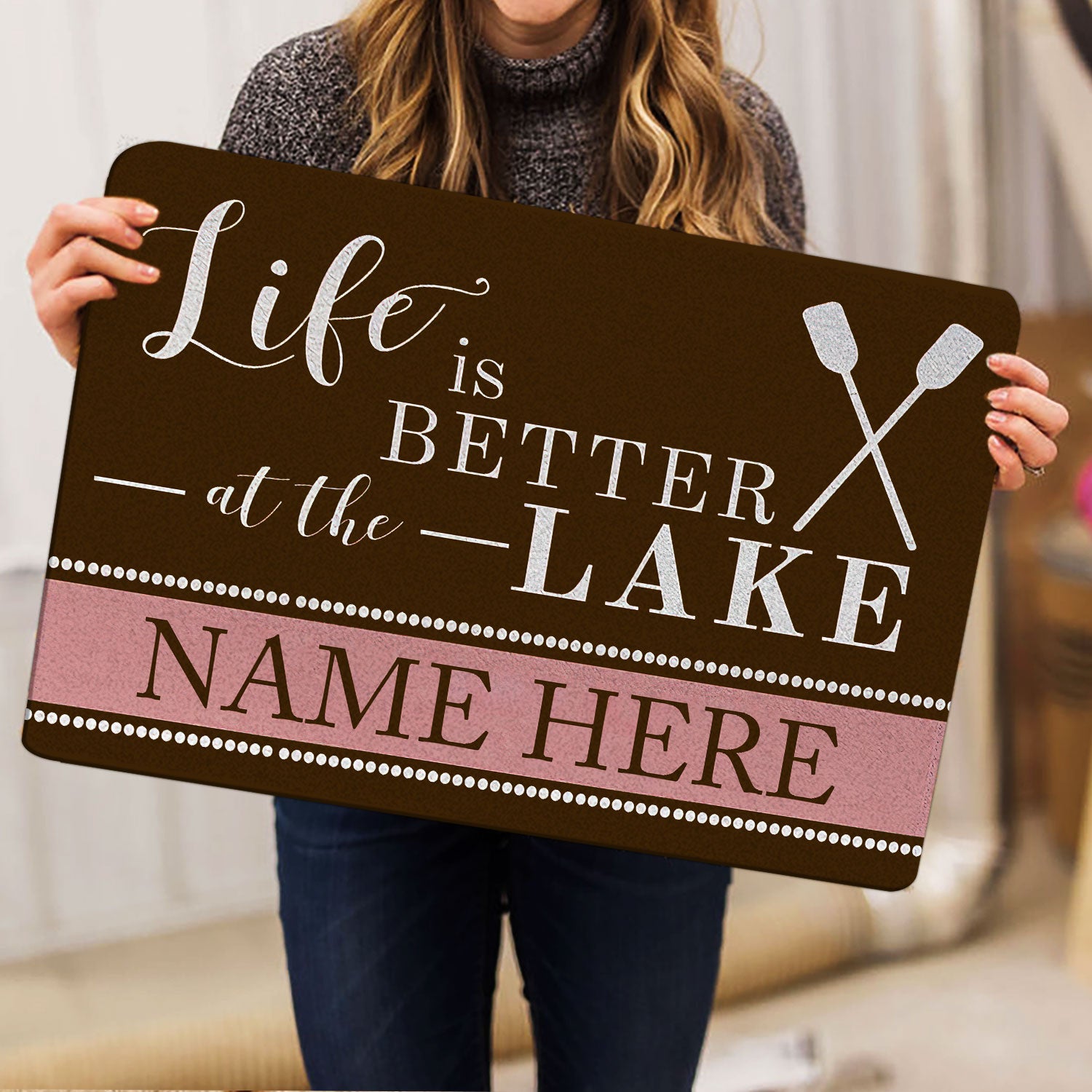 Ohaprints-Doormat-Outdoor-Indoor-Brown-Lake-House-Life-Custom-Personalized-Name-Rubber-Door-Mat-213-