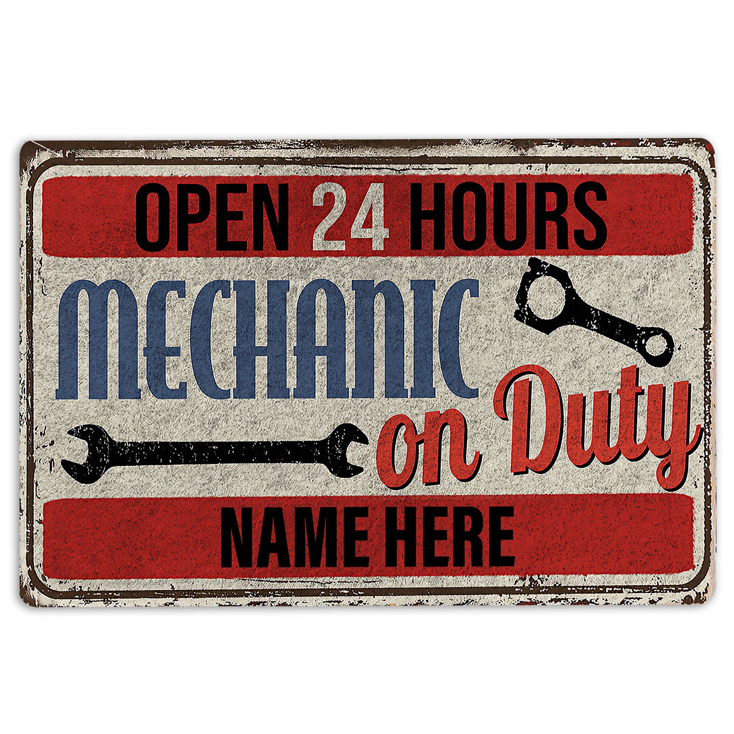 Ohaprints-Doormat-Outdoor-Indoor-Mechanic-On-Duty-Custom-Personalized-Name-Rubber-Door-Mat-491-18'' x 30''