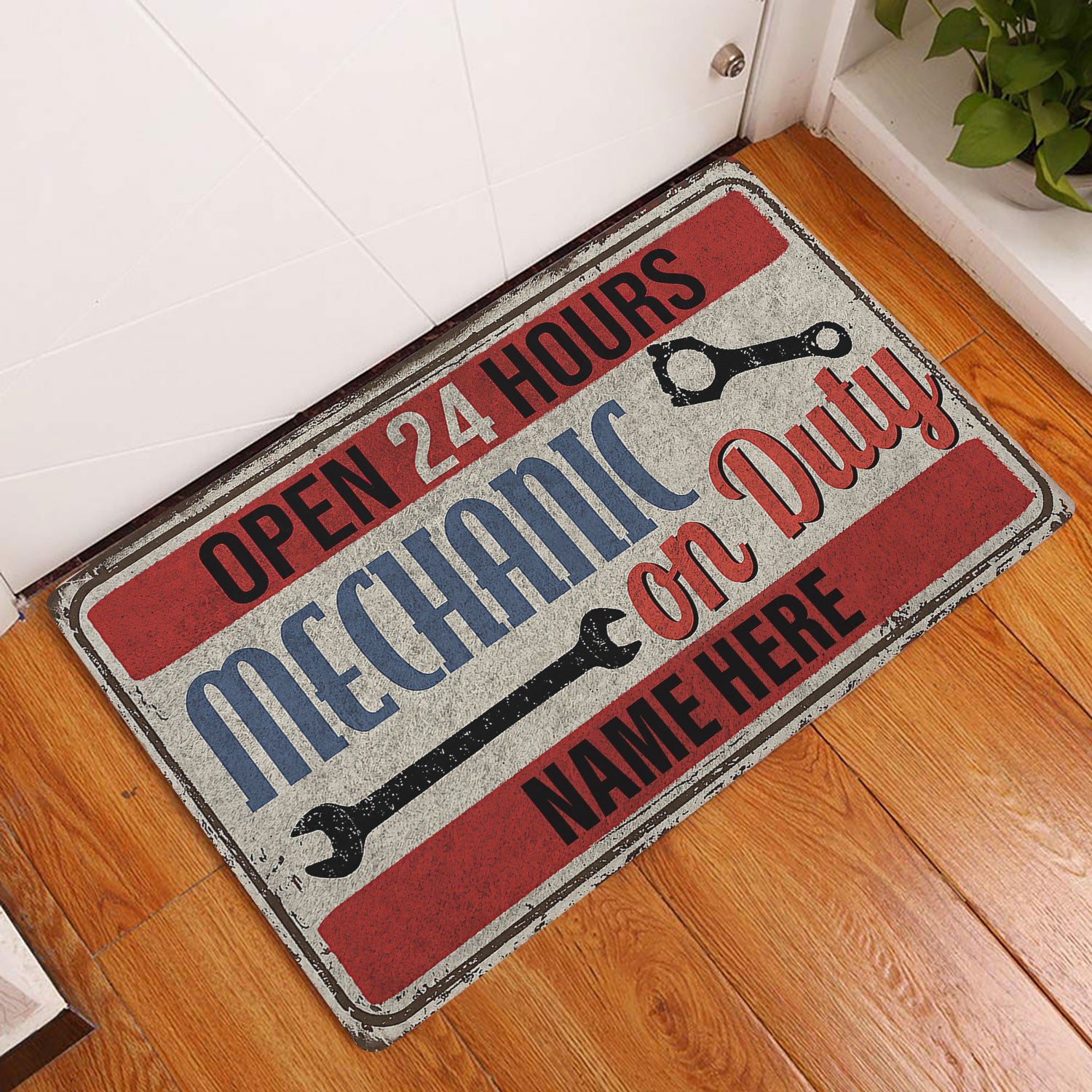 Ohaprints-Doormat-Outdoor-Indoor-Mechanic-On-Duty-Custom-Personalized-Name-Rubber-Door-Mat-491-