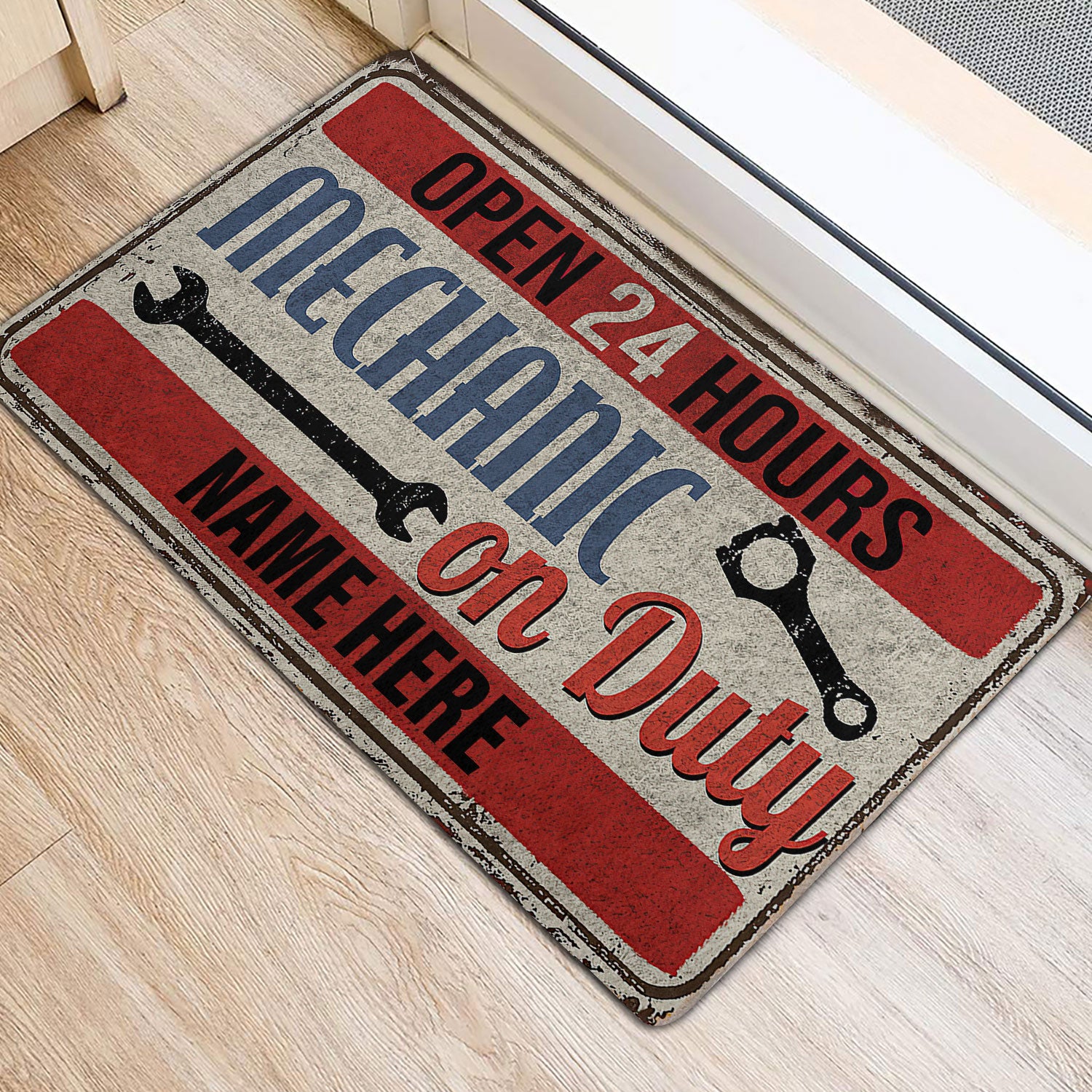 Ohaprints-Doormat-Outdoor-Indoor-Mechanic-On-Duty-Custom-Personalized-Name-Rubber-Door-Mat-491-