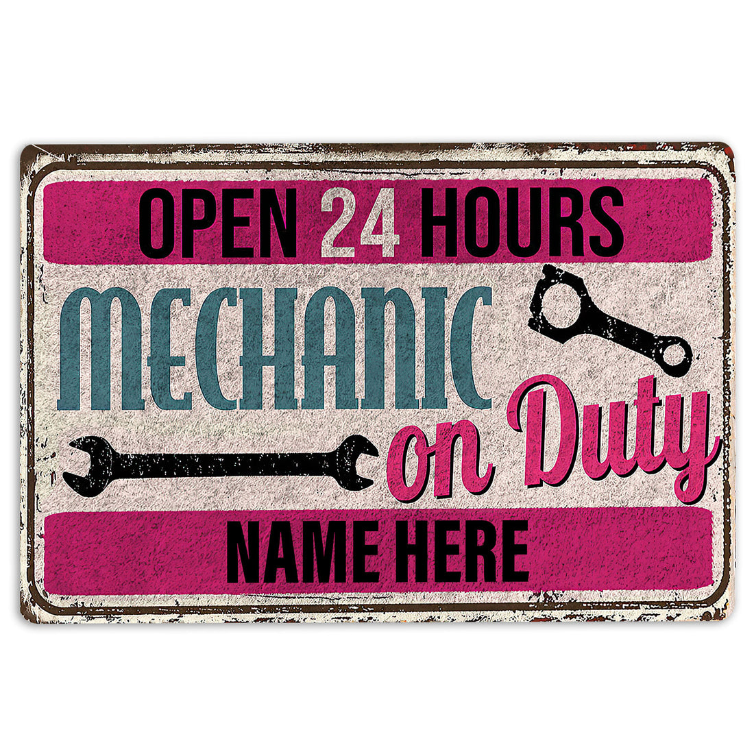 Ohaprints-Doormat-Outdoor-Indoor-Open-24-Hours-Mechanic-Custom-Personalized-Name-Rubber-Door-Mat-492-18'' x 30''