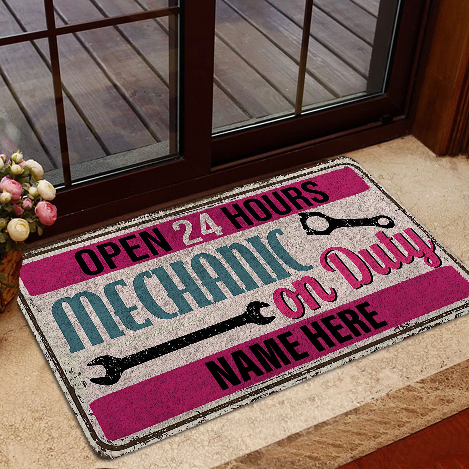 Ohaprints-Doormat-Outdoor-Indoor-Open-24-Hours-Mechanic-Custom-Personalized-Name-Rubber-Door-Mat-492-