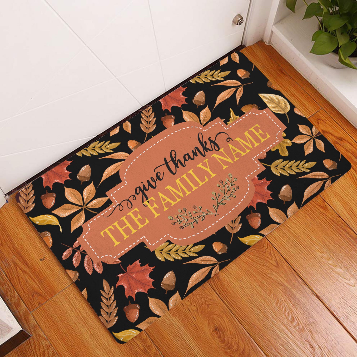 Ohaprints-Doormat-Outdoor-Indoor-Giving-Thanks-Family-Aumtumn-Leaves-Custom-Personalized-Name-Rubber-Door-Mat-497-