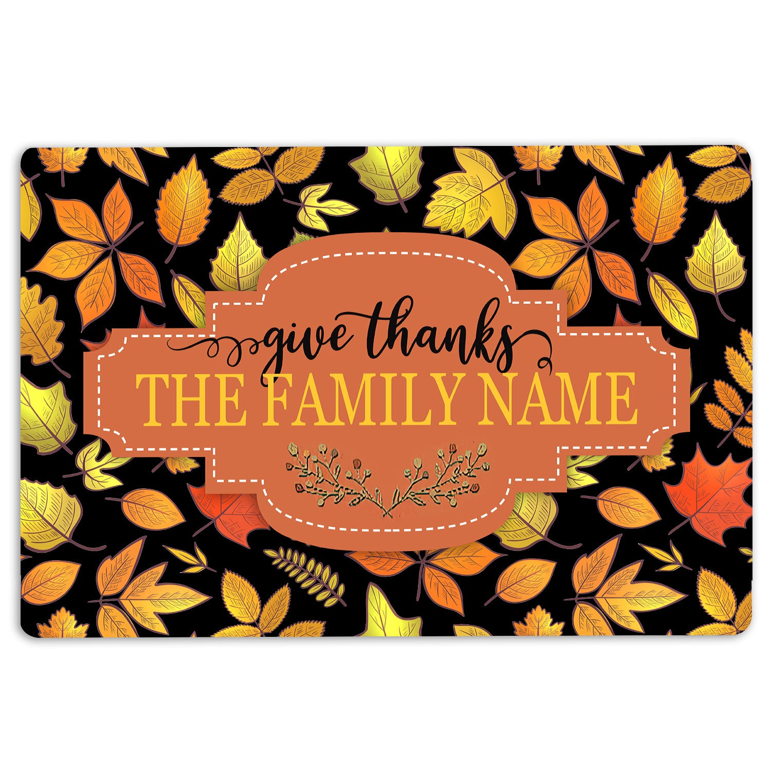 Ohaprints-Doormat-Outdoor-Indoor-Family-Thanksgiving-Autumn-Leaves-Custom-Personalized-Name-Rubber-Door-Mat-499-18'' x 30''