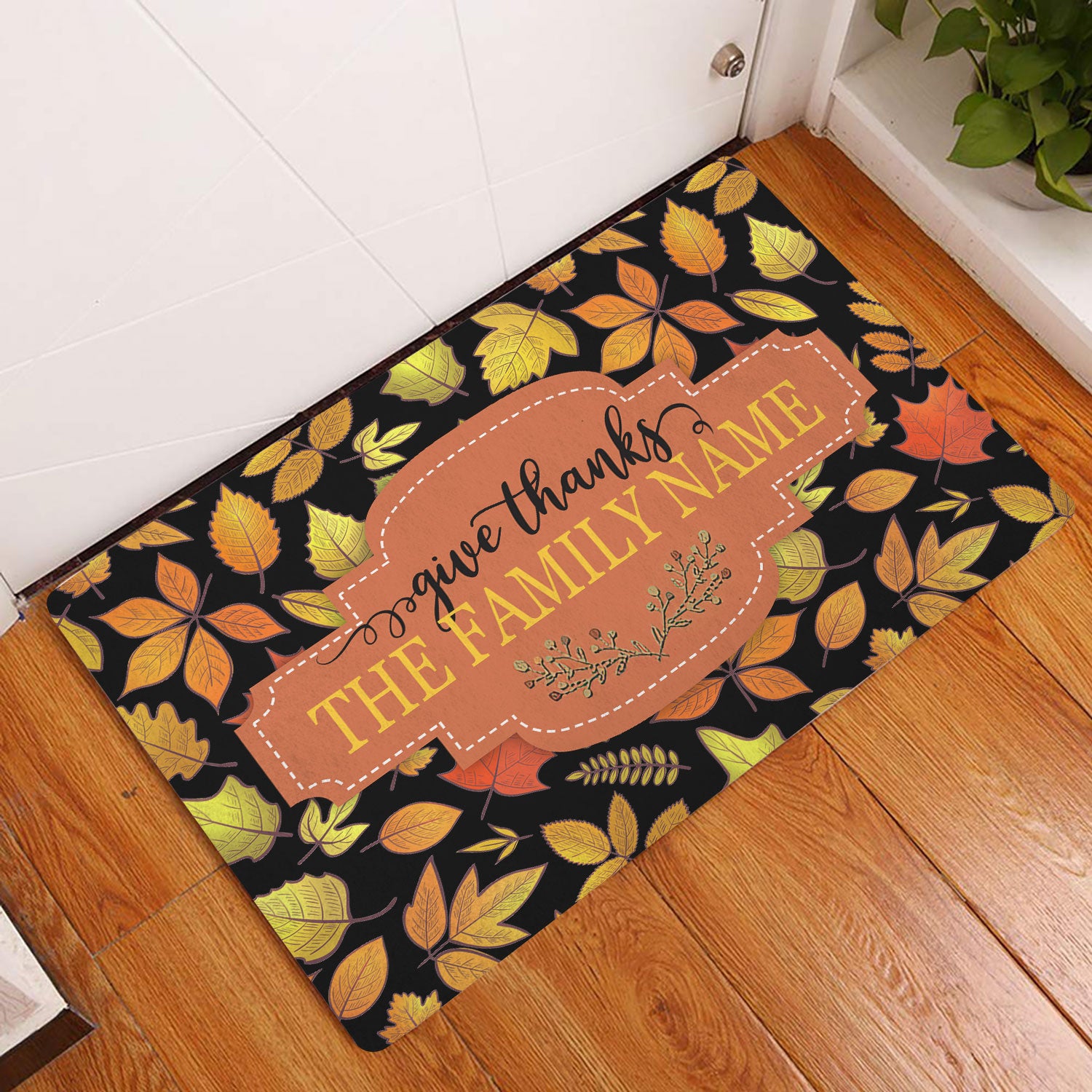 Ohaprints-Doormat-Outdoor-Indoor-Family-Thanksgiving-Autumn-Leaves-Custom-Personalized-Name-Rubber-Door-Mat-499-