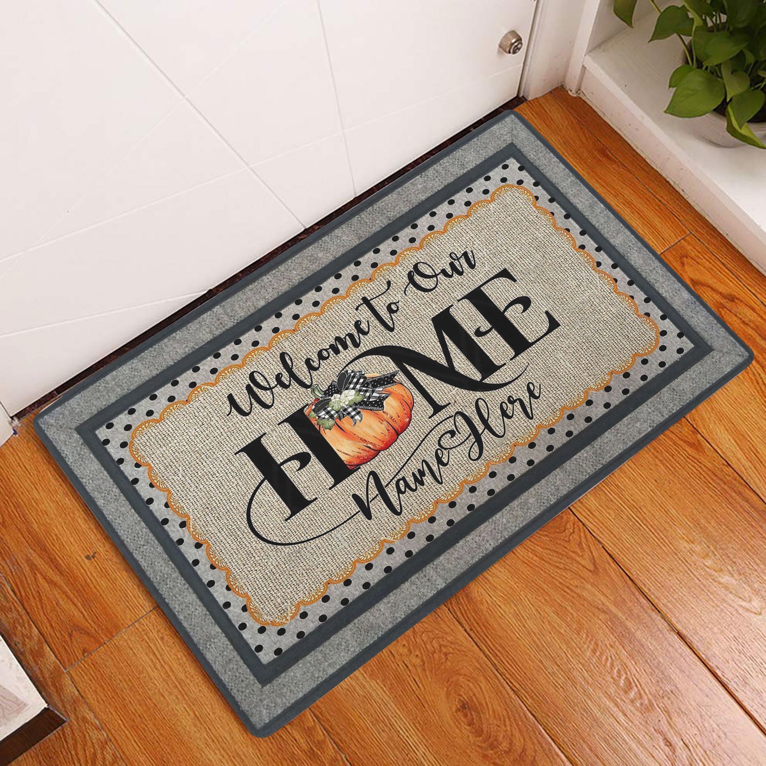 Ohaprints-Doormat-Outdoor-Indoor-Pumpkin-Welcome-To-My-Home-Custom-Personalized-Name-Rubber-Door-Mat-504-