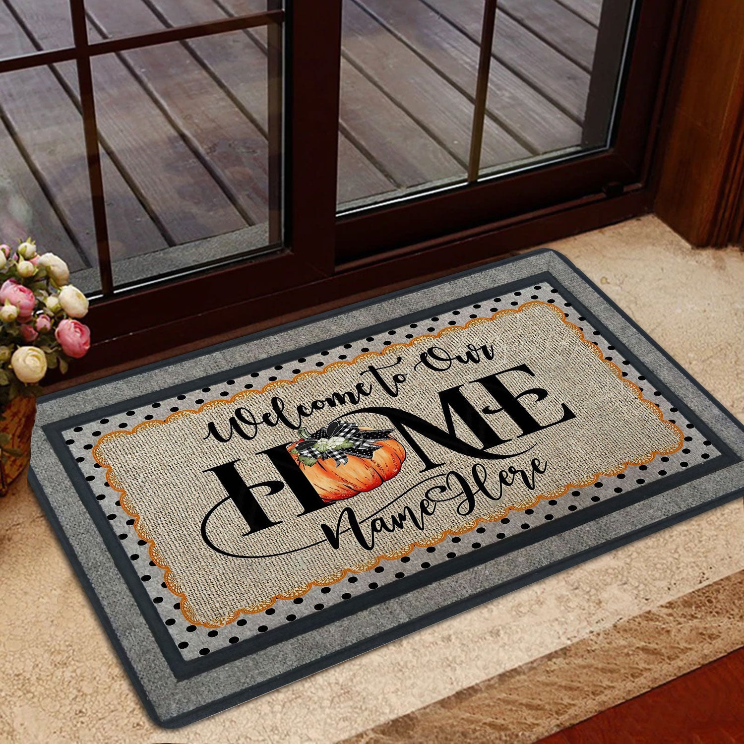 Ohaprints-Doormat-Outdoor-Indoor-Pumpkin-Welcome-To-My-Home-Custom-Personalized-Name-Rubber-Door-Mat-504-