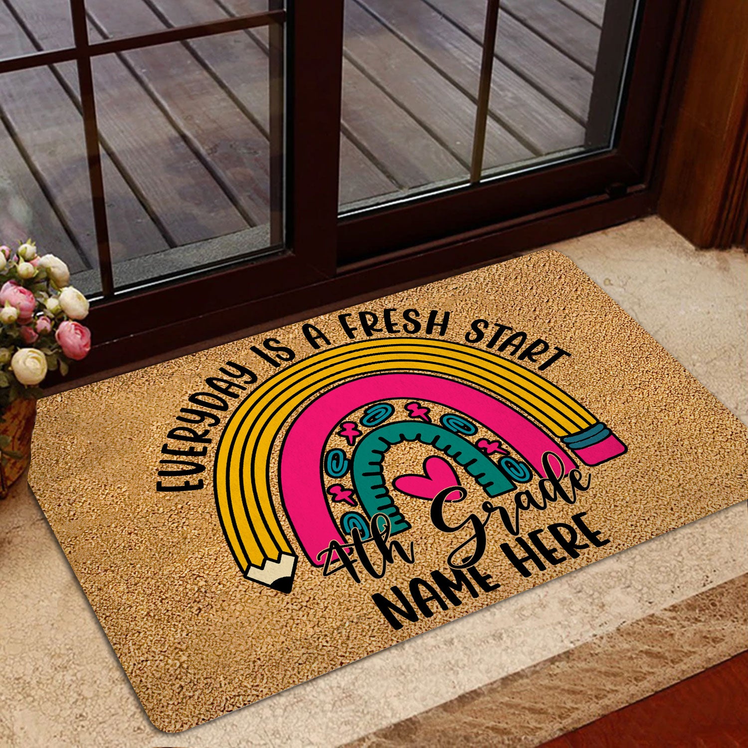 Ohaprints-Doormat-Outdoor-Indoor-4Th-Grade-Everyday-Is-A-Fresh-Start-Custom-Personalized-Name-Rubber-Door-Mat-512-