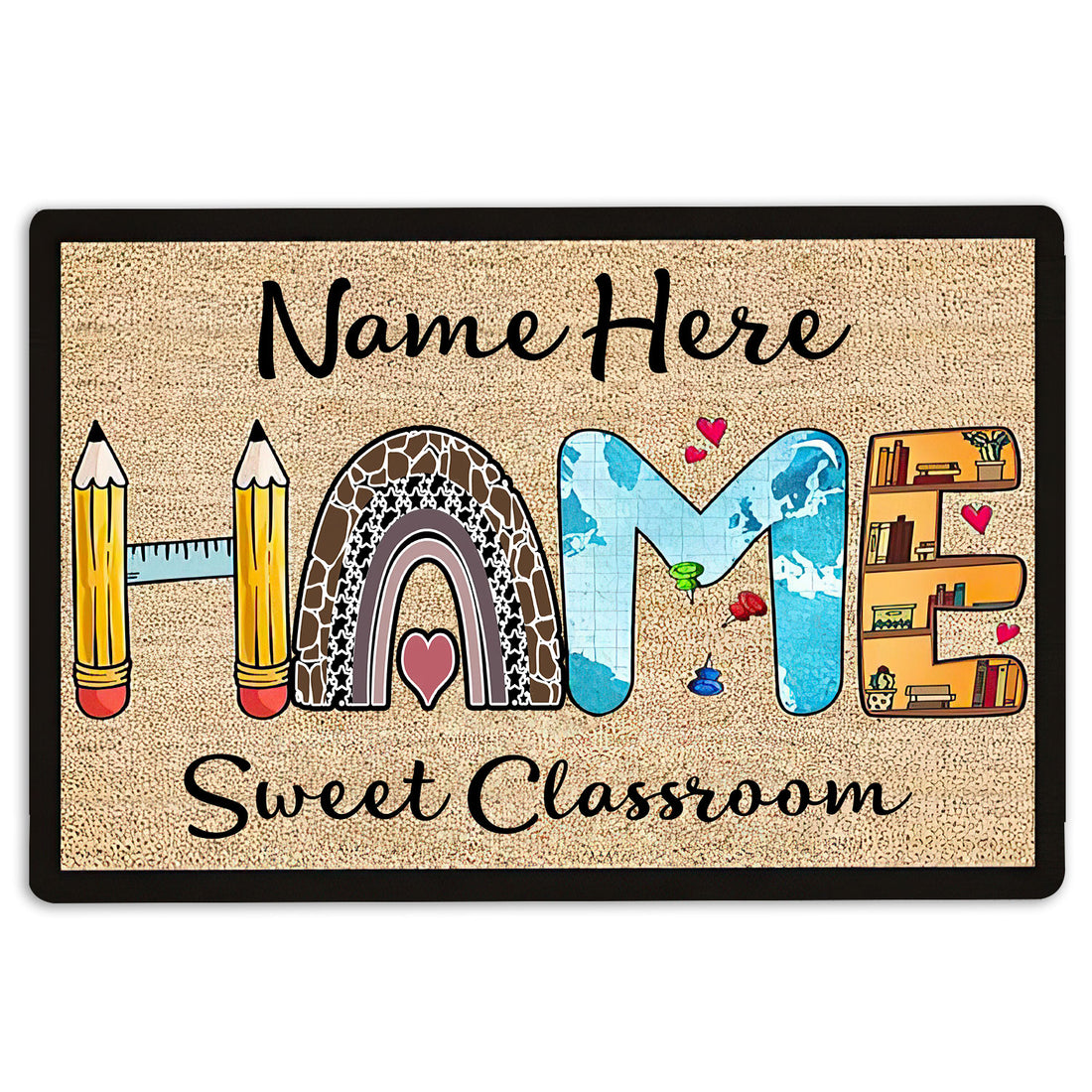 Ohaprints-Doormat-Outdoor-Indoor-Home-Sweet-Classroom-Teach-Inspire-Custom-Personalized-Name-Rubber-Door-Mat-515-18'' x 30''