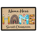 Ohaprints-Doormat-Outdoor-Indoor-Home-Sweet-Classroom-Leopard-Rainbow-Custom-Personalized-Name-Rubber-Door-Mat-517-18'' x 30''