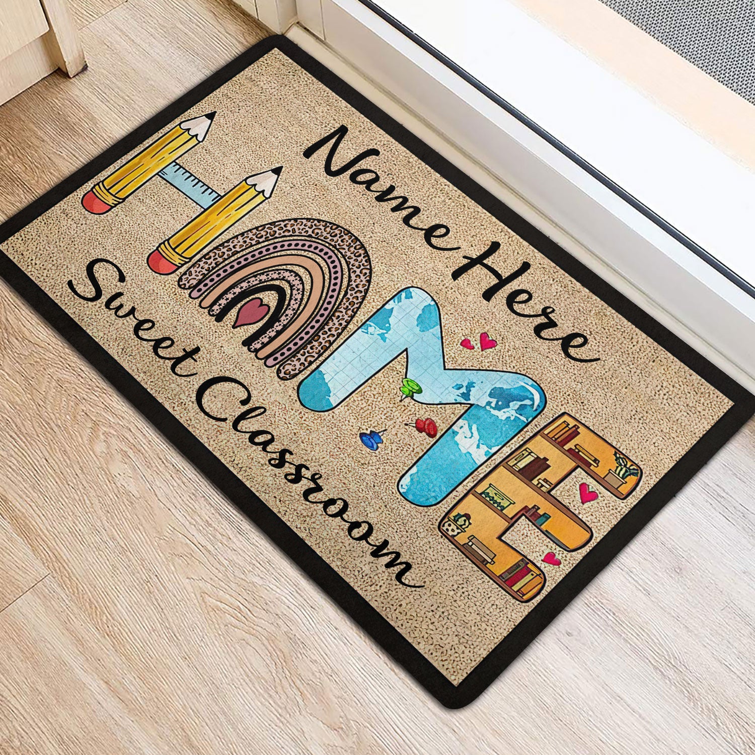 Ohaprints-Doormat-Outdoor-Indoor-Home-Sweet-Classroom-Leopard-Rainbow-Custom-Personalized-Name-Rubber-Door-Mat-517-