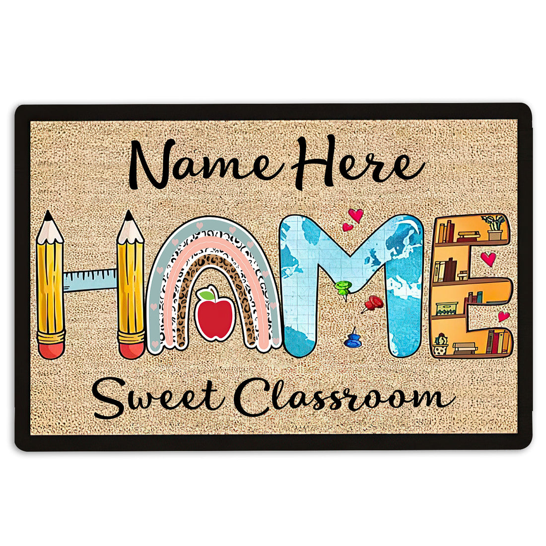 Ohaprints-Doormat-Outdoor-Indoor-Home-Sweet-Classroom-Love-Rainbow-Custom-Personalized-Name-Rubber-Door-Mat-520-18'' x 30''