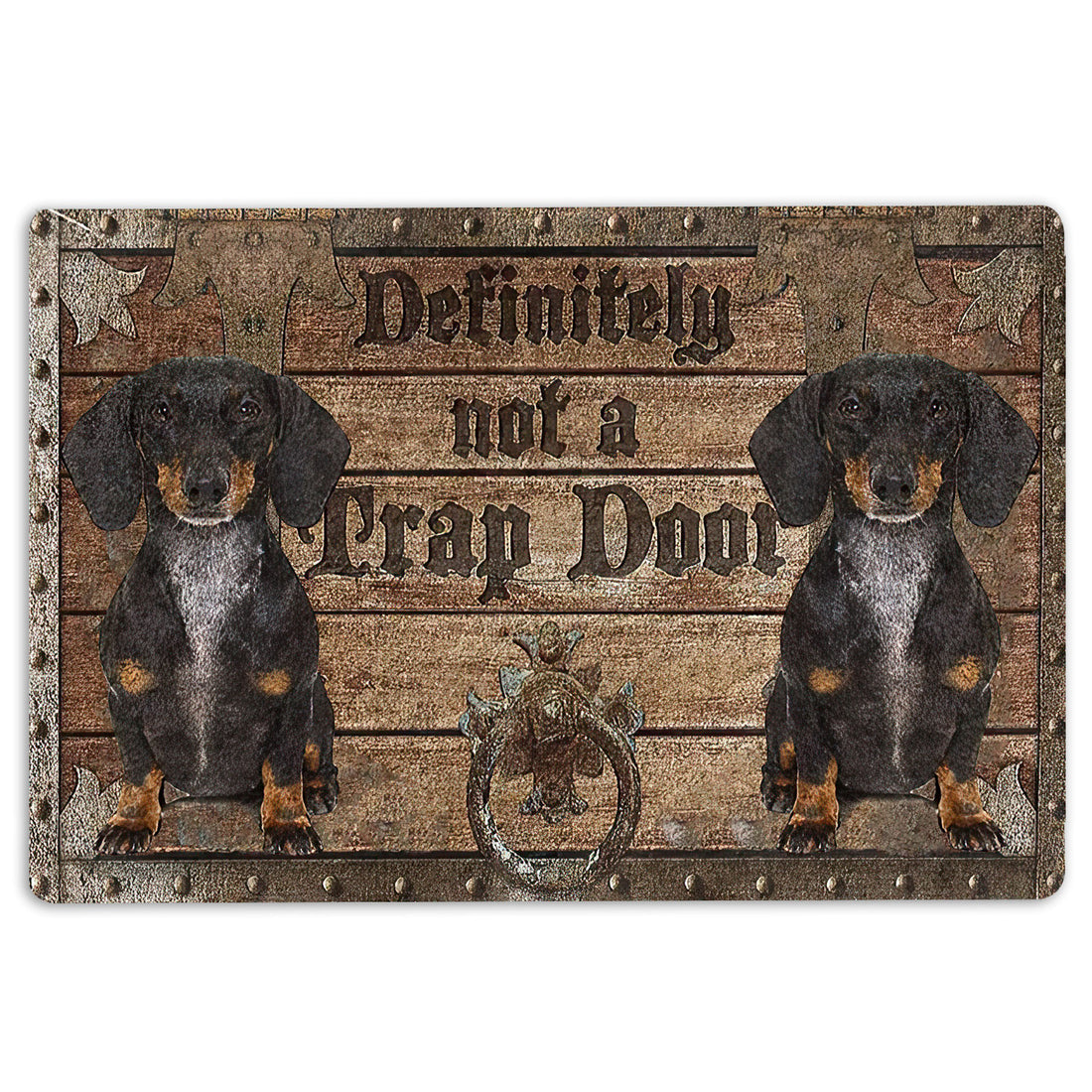 Ohaprints-Doormat-Outdoor-Indoor-Definitely-Not-A-Trap-Door-Dachshund-Rubber-Door-Mat-1931-18'' x 30''