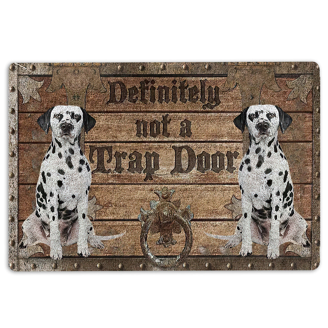 Ohaprints-Doormat-Outdoor-Indoor-Definitely-Not-A-Trap-Door-Dalmatian-Rubber-Door-Mat-1932-18'' x 30''