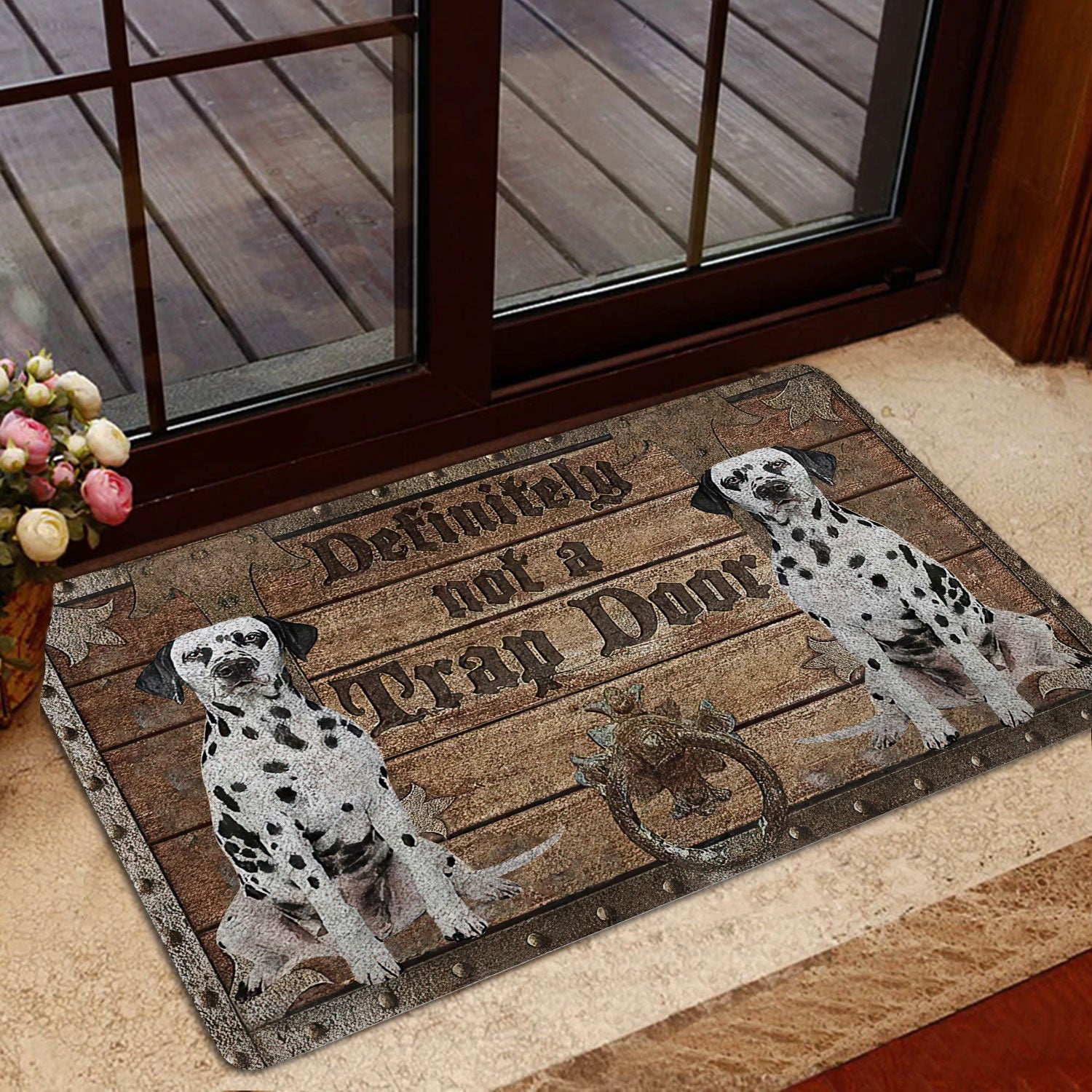 Ohaprints-Doormat-Outdoor-Indoor-Definitely-Not-A-Trap-Door-Dalmatian-Rubber-Door-Mat-1932-