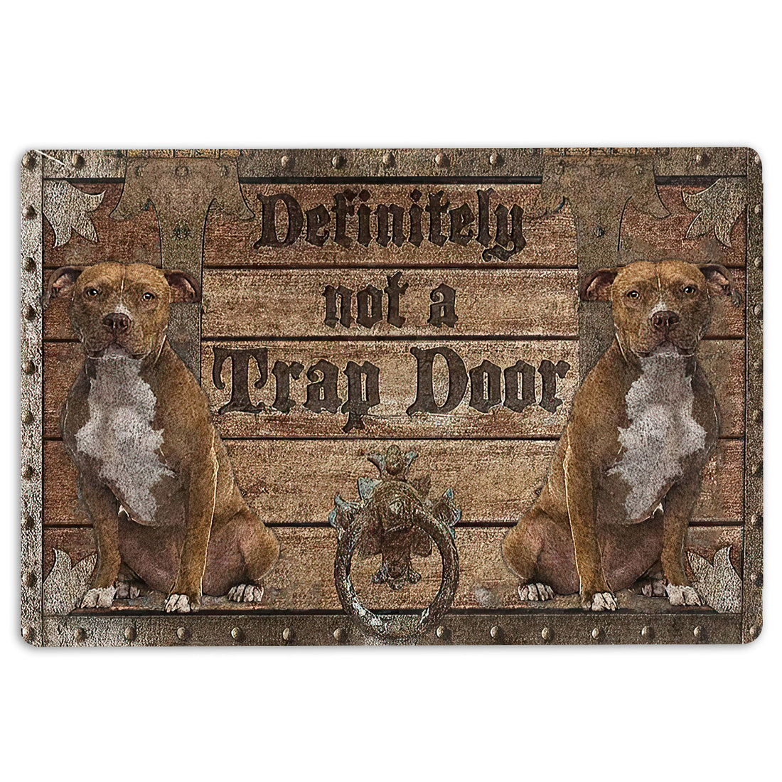 Ohaprints-Doormat-Outdoor-Indoor-Definitely-Not-A-Trap-Door-American-Staffordshire-Terrier-Rubber-Door-Mat-1933-18'' x 30''