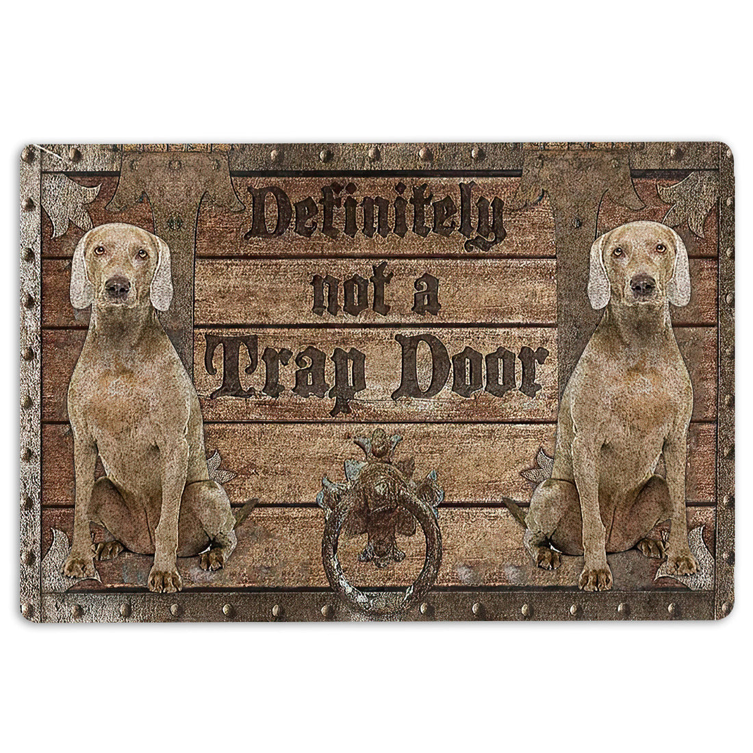 Ohaprints-Doormat-Outdoor-Indoor-Definitely-Not-A-Trap-Door-Weimaraner-Rubber-Door-Mat-1935-18'' x 30''