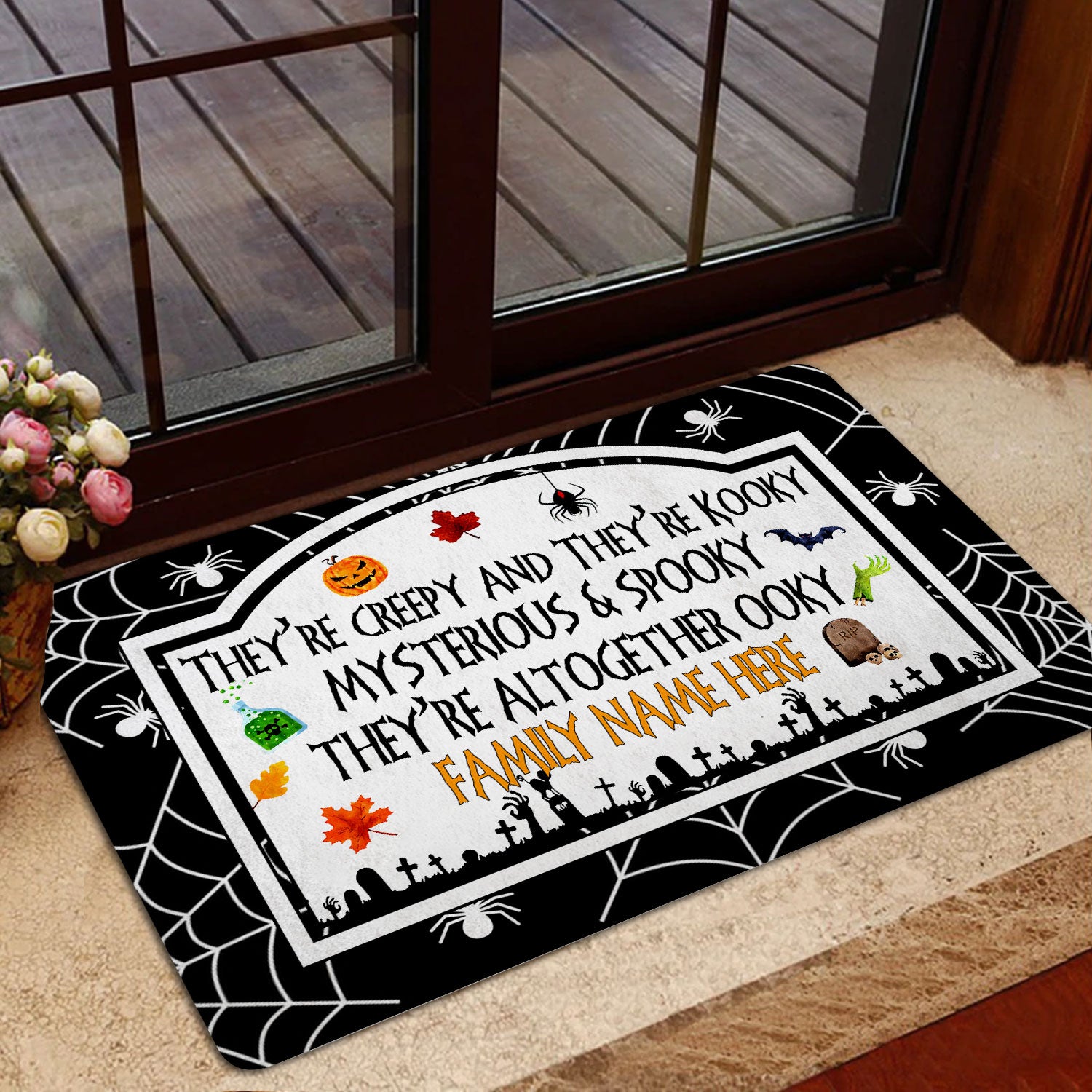 Ohaprints-Doormat-Outdoor-Indoor-Mysterious-Family-Creepy-Halloween-Custom-Personalized-Name-Rubber-Door-Mat-2018-