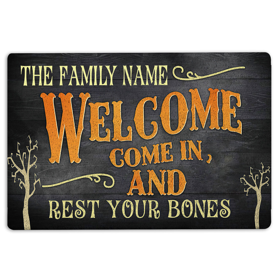 Ohaprints-Doormat-Outdoor-Indoor-Welcome-Bones-Family-Name-Custom-Personalized-Name-Rubber-Door-Mat-2021-18'' x 30''