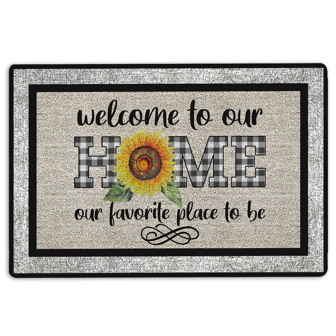 Ohaprints-Doormat-Outdoor-Indoor-Welcome-To-Our-Home-Sunflower-Housewarming-Rubber-Door-Mat-1960-18'' x 30''