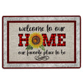 Ohaprints-Doormat-Outdoor-Indoor-Welcome-To-Our-Home-Sunflower-Red-Plaid-Pattern-Rubber-Door-Mat-1961-18'' x 30''