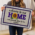 Ohaprints-Doormat-Outdoor-Indoor-Welcome-To-Our-Home-Sunflower-Purple-Plaid-Pattern-Rubber-Door-Mat-1964-