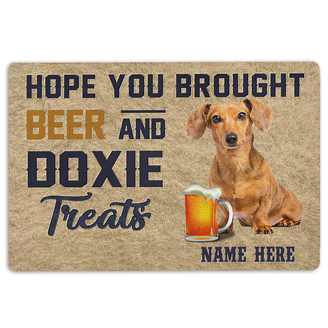 Ohaprints-Doormat-Outdoor-Indoor-Brought-Beer-And-Doxie-Treat-Custom-Personalized-Name-Rubber-Door-Mat-1968-18'' x 30''