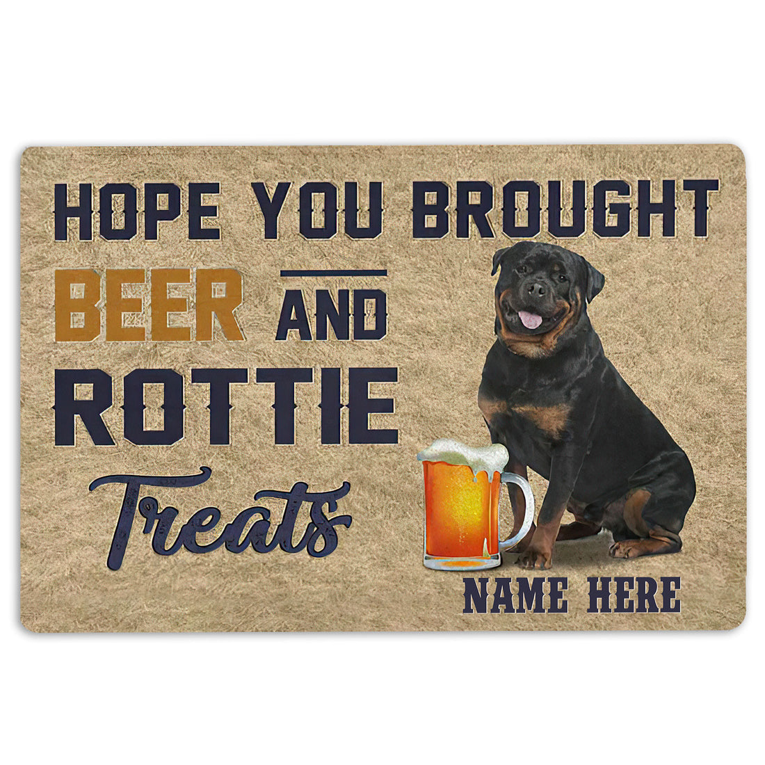 Ohaprints-Doormat-Outdoor-Indoor-Brought-Beer-And-Rottie-Treat-Custom-Personalized-Name-Rubber-Door-Mat-1972-18'' x 30''