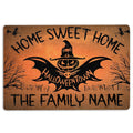 Ohaprints-Doormat-Outdoor-Indoor-Halloween-Orange-Night-Bat-Custom-Personalized-Name-Rubber-Door-Mat-8-18'' x 30''