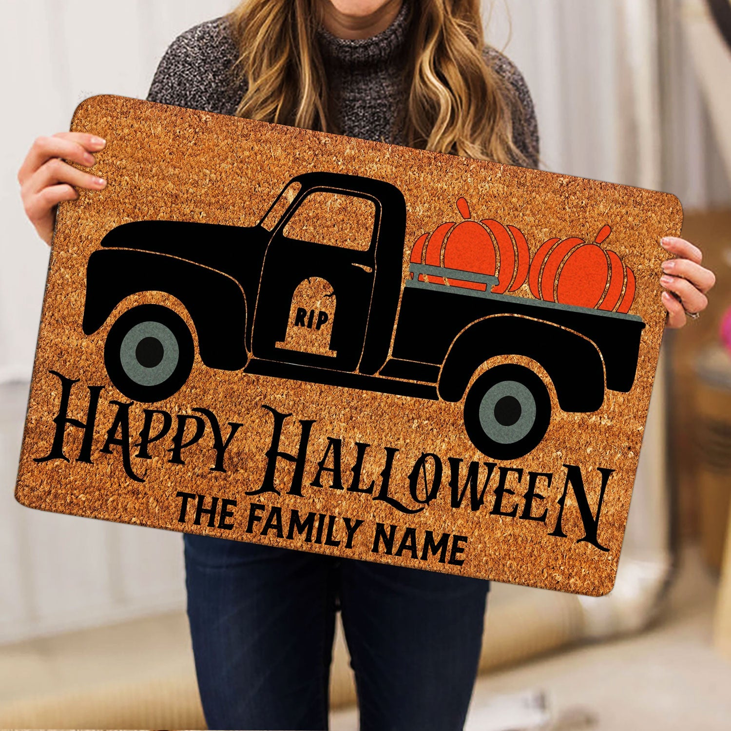Ohaprints-Doormat-Outdoor-Indoor-Happy-Halloween-Rip-Truck-Custom-Personalized-Name-Rubber-Door-Mat-23-