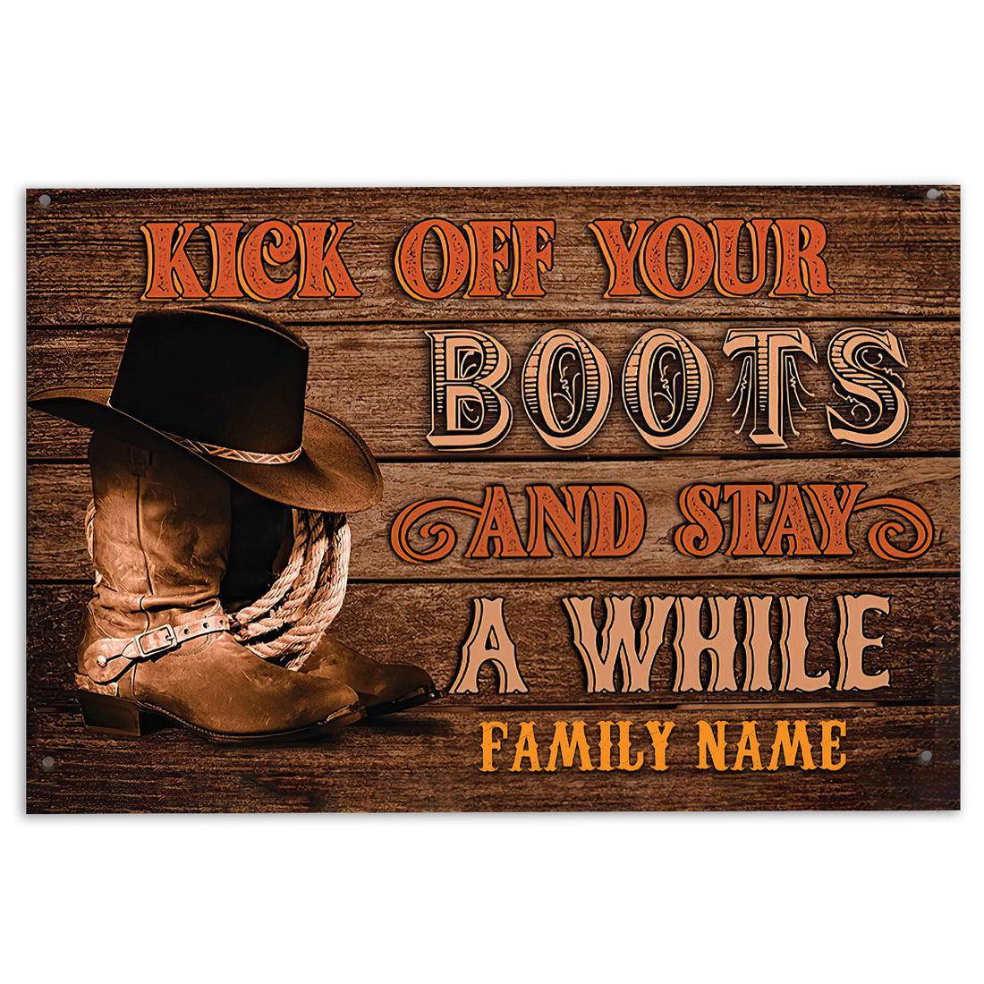 Ohaprints-Doormat-Outdoor-Indoor-Wood-Cowboy-Cowgirl-Brown-Western-Custom-Personalized-Name-Rubber-Door-Mat-320-18'' x 30''